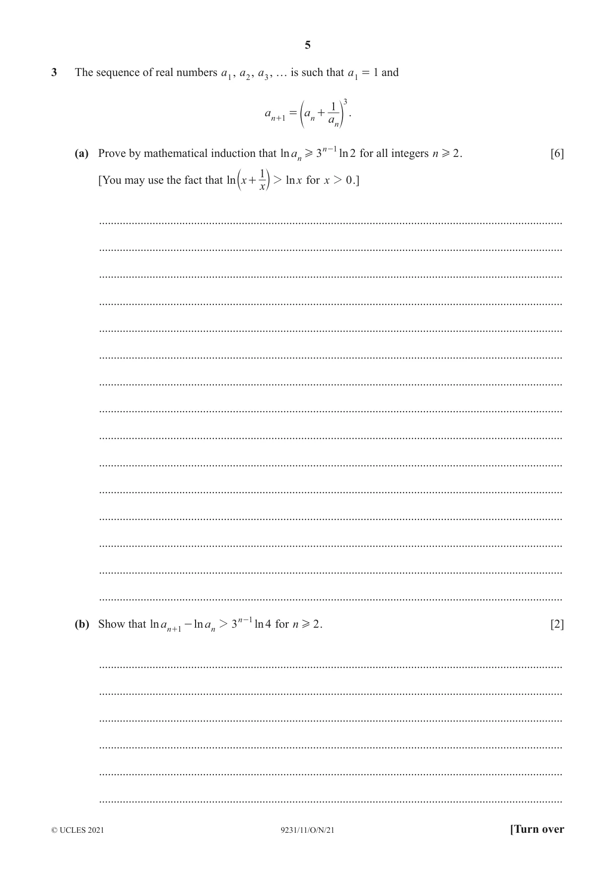 Cambridge A Level Mathematics - Further 9231 2021 Oct/Nov Paper 1 · Variant 1 question paper, page 5 of 16