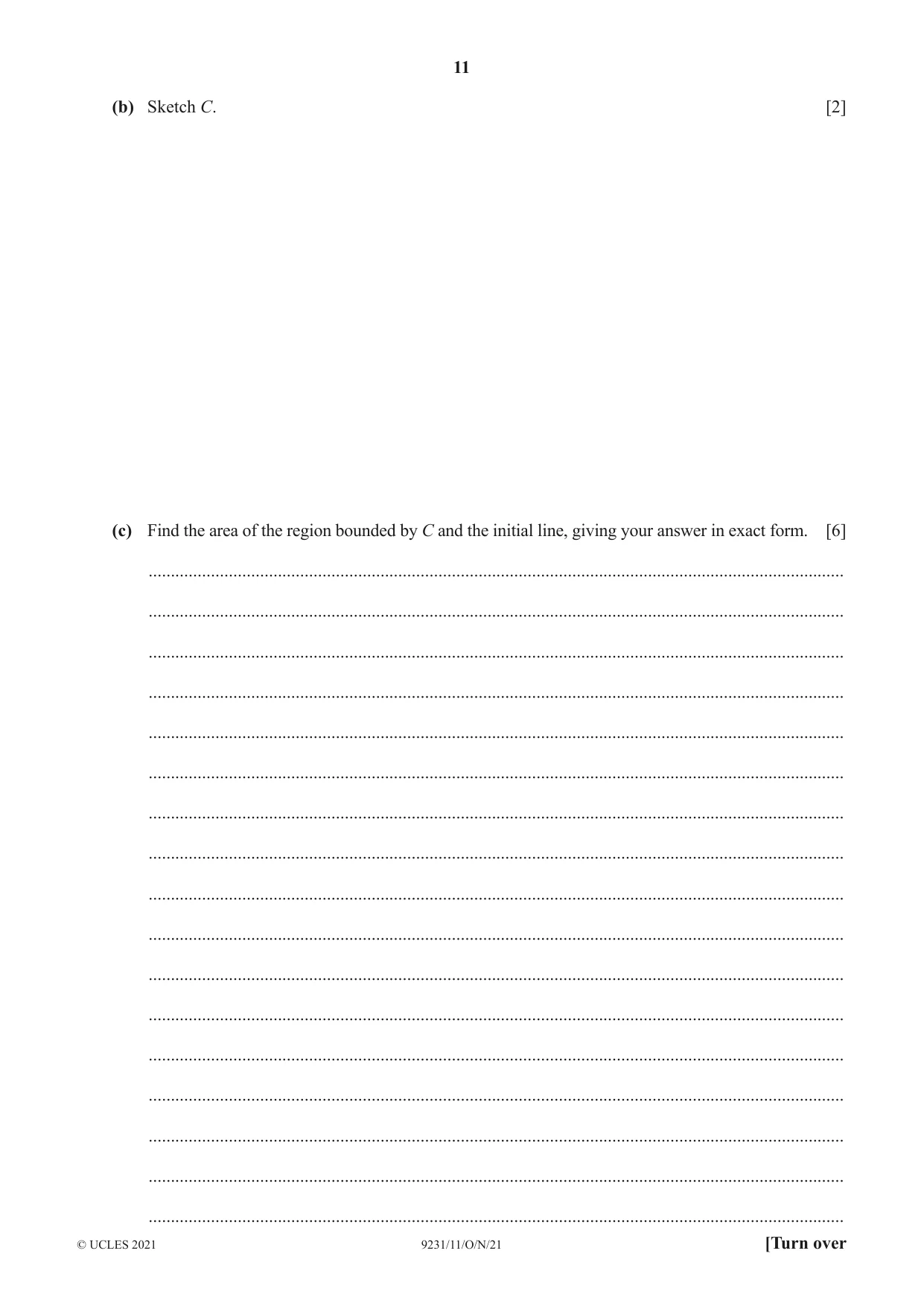Cambridge A Level Mathematics - Further 9231 2021 Oct/Nov Paper 1 · Variant 1 question paper, page 11 of 16