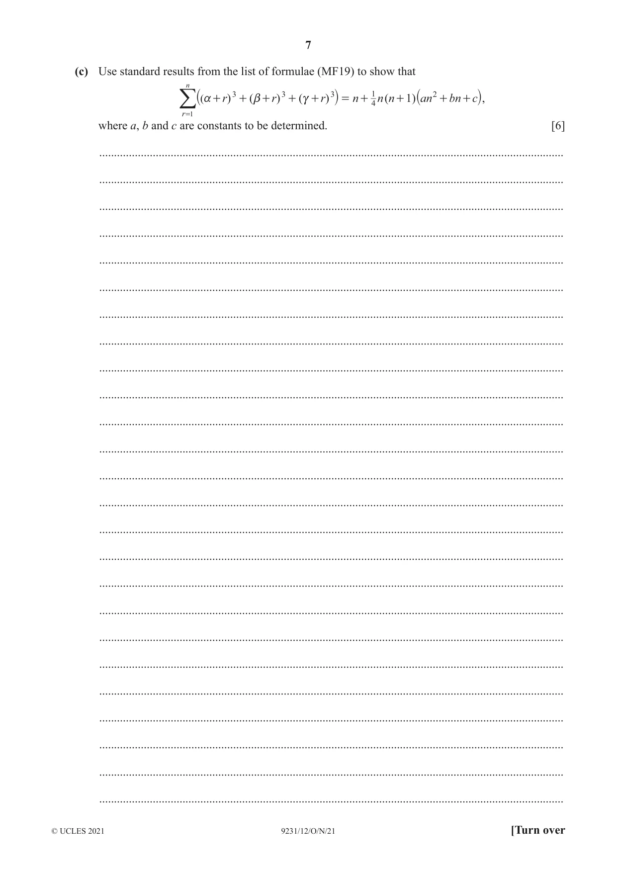 Cambridge A Level Mathematics - Further 9231 2021 Oct/Nov Paper 1 · Variant 2 question paper, page 7 of 16