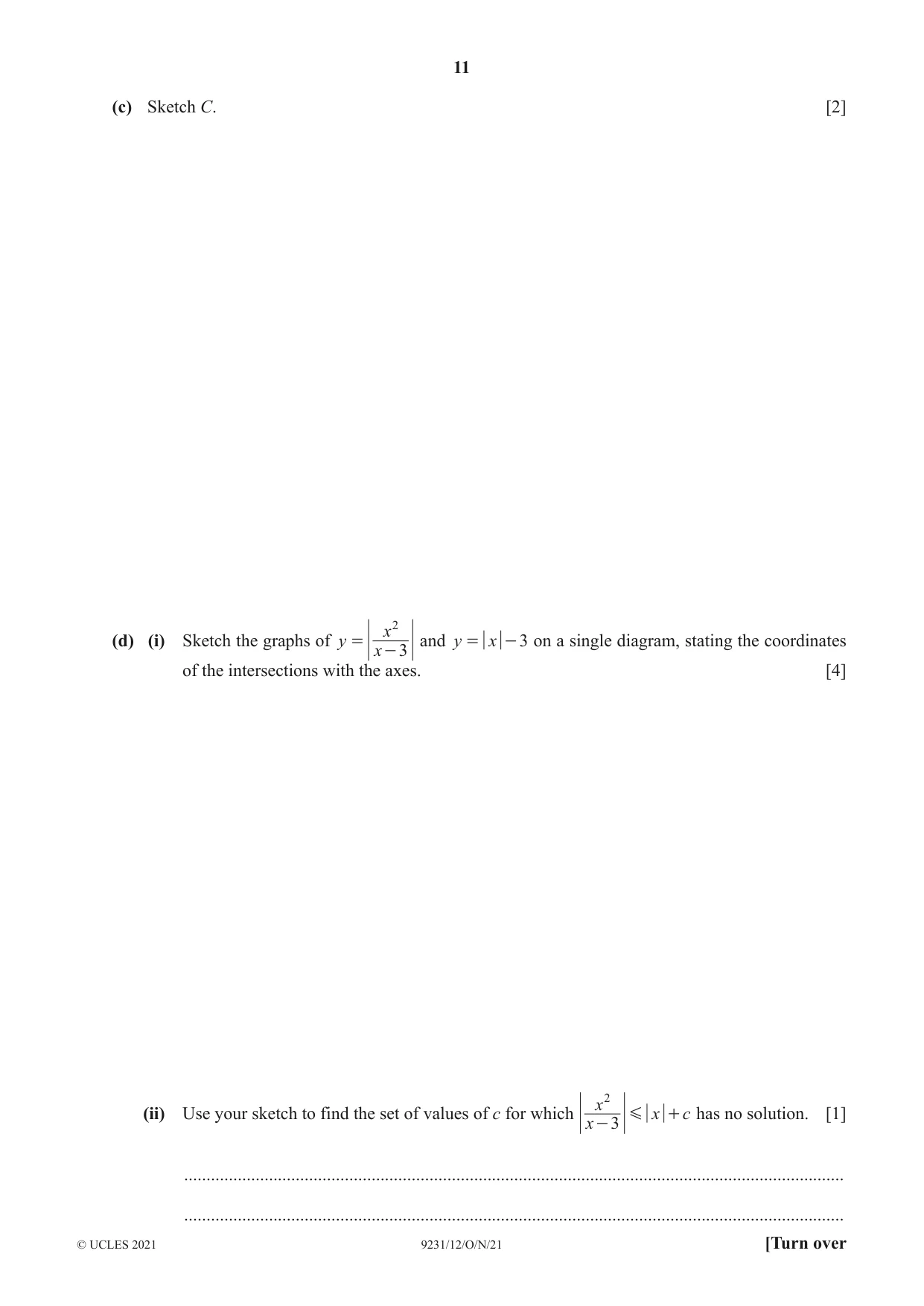 Cambridge A Level Mathematics - Further 9231 2021 Oct/Nov Paper 1 · Variant 2 question paper, page 11 of 16