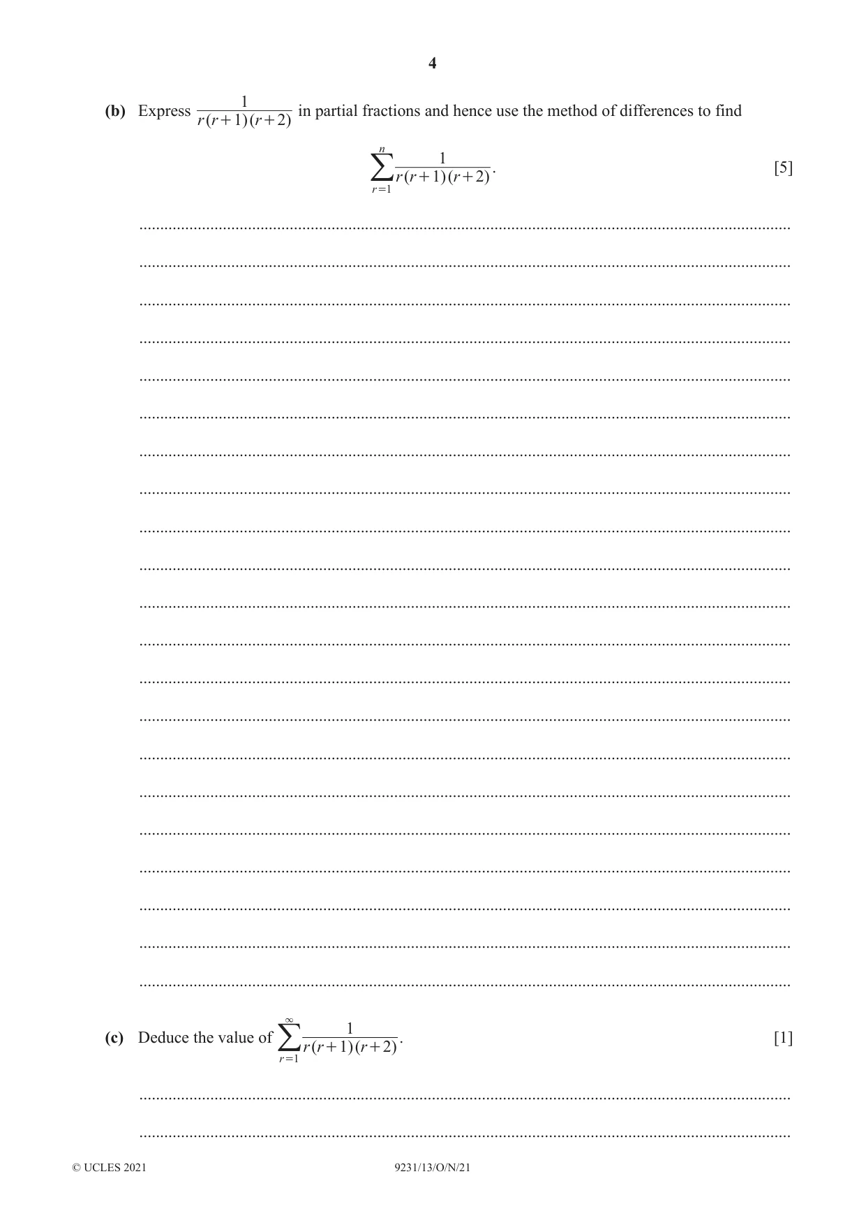 Cambridge A Level Mathematics - Further 9231 2021 Oct/Nov Paper 1 · Variant 3 question paper, page 4 of 16