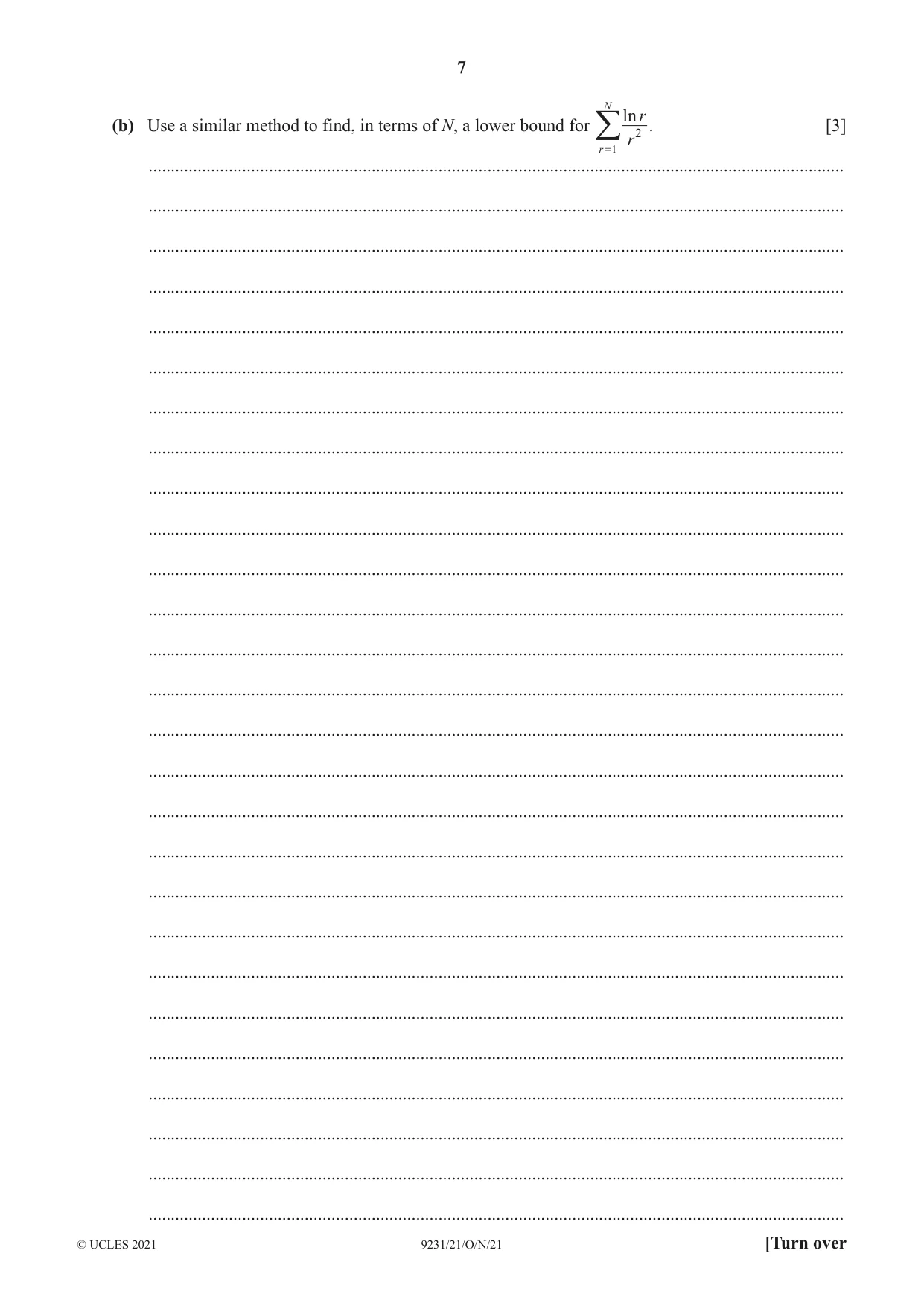 Cambridge A Level Mathematics - Further 9231 2021 Oct/Nov Paper 2 · Variant 1 question paper, page 7 of 16