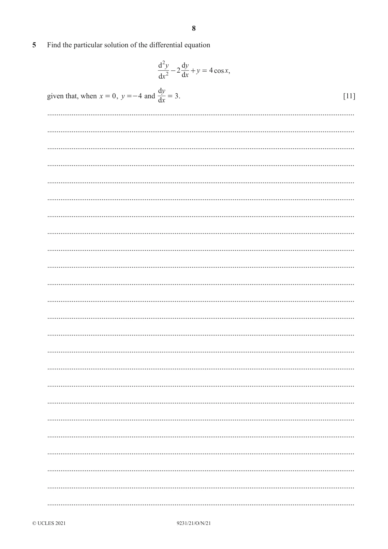 Cambridge A Level Mathematics - Further 9231 2021 Oct/Nov Paper 2 · Variant 1 question paper, page 8 of 16