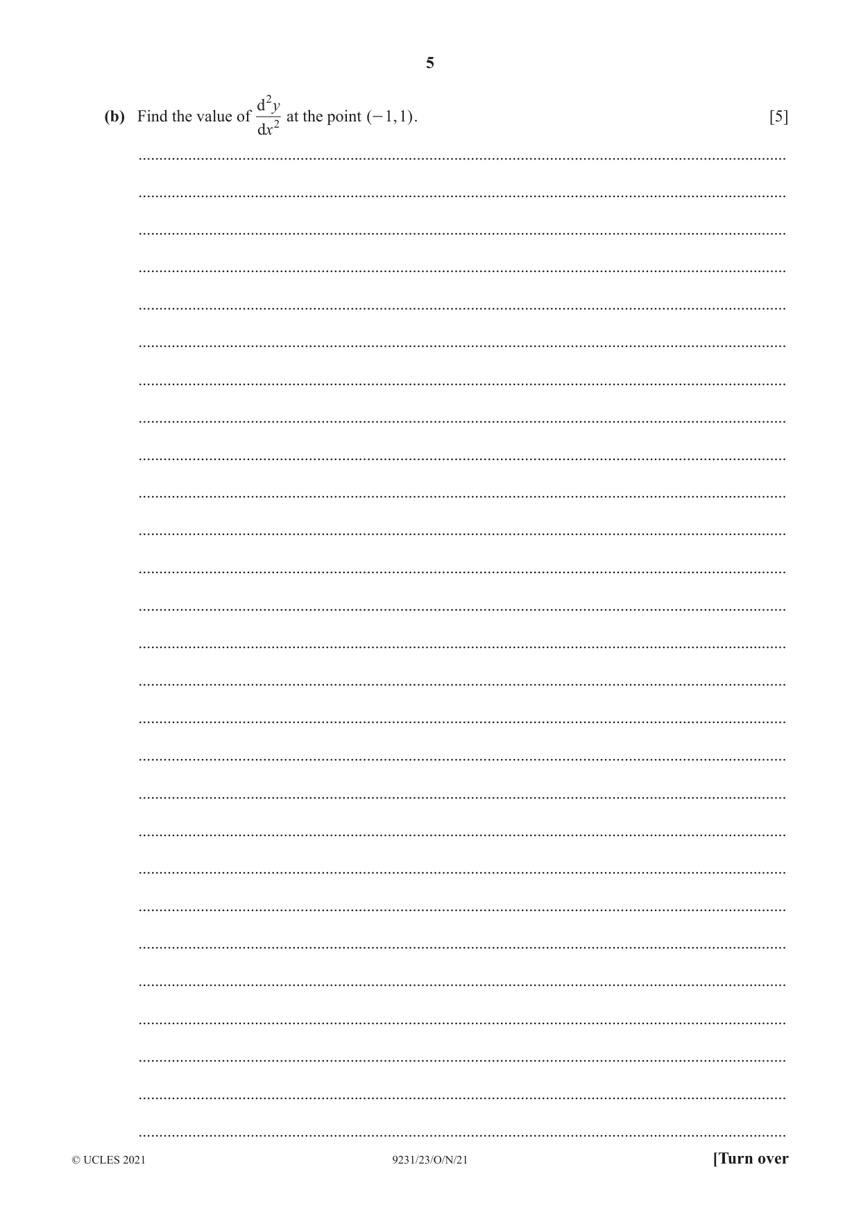 Cambridge A Level Mathematics - Further 9231 2021 Oct/Nov Paper 2 · Variant 3 question paper, page 5 of 16