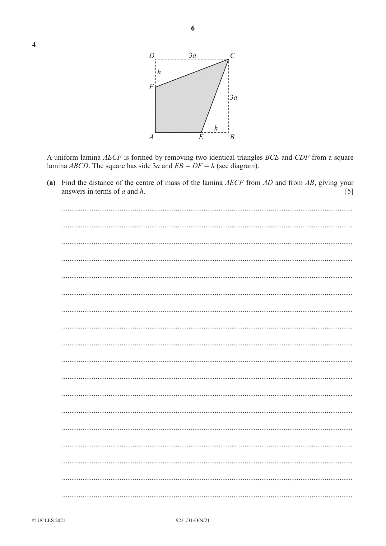 Cambridge A Level Mathematics - Further 9231 2021 Oct/Nov Paper 3 · Variant 1 question paper, page 6 of 16