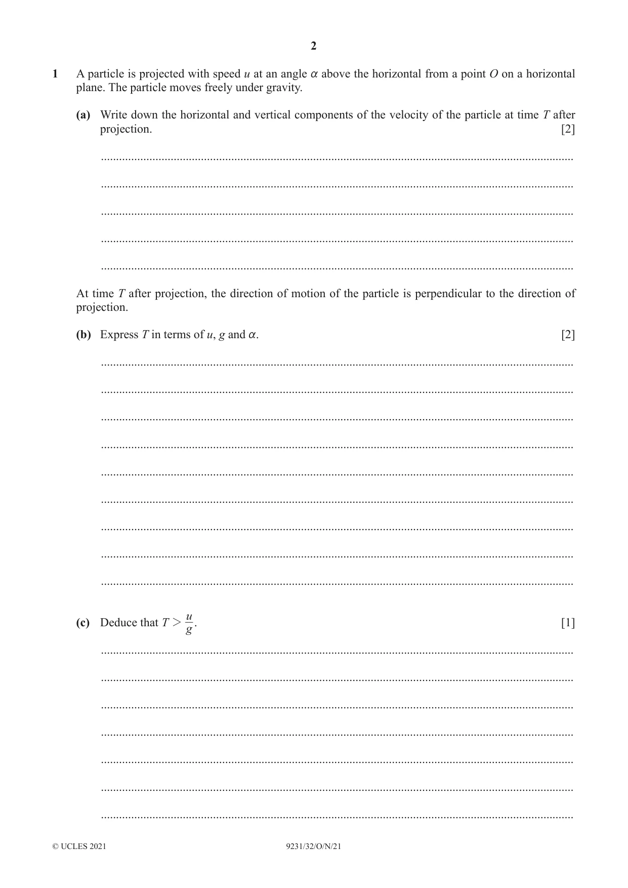 Cambridge A Level Mathematics - Further 9231 2021 Oct/Nov Paper 3 · Variant 2 question paper, page 2 of 16