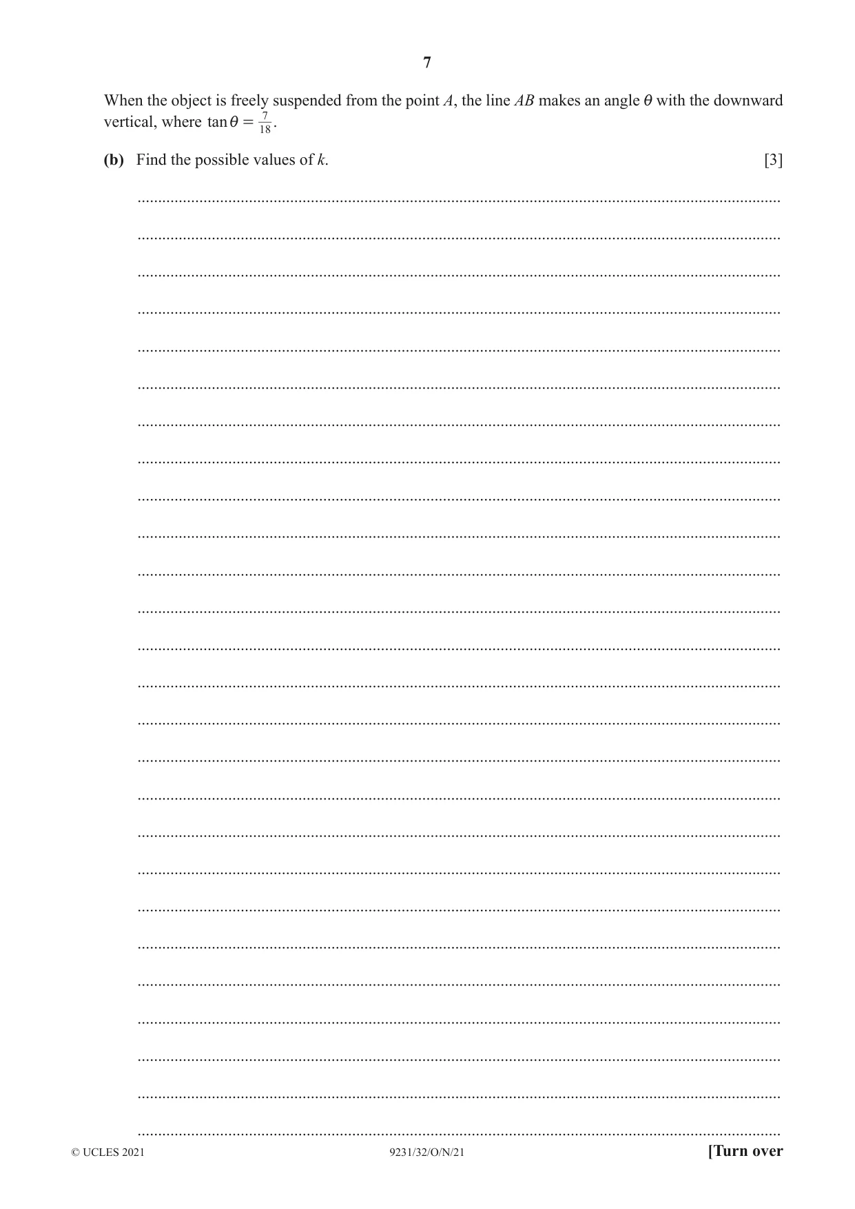Cambridge A Level Mathematics - Further 9231 2021 Oct/Nov Paper 3 · Variant 2 question paper, page 7 of 16