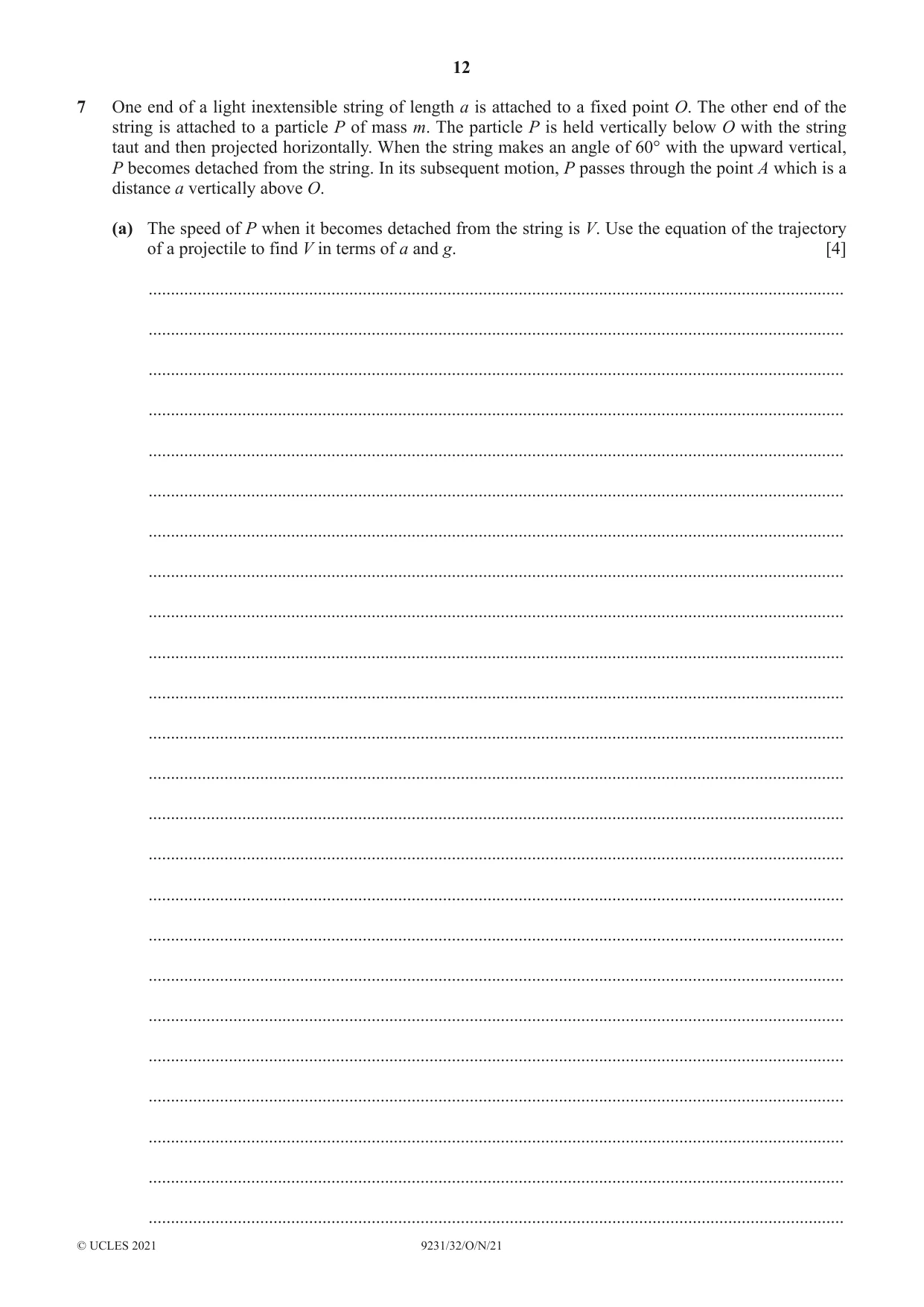 Cambridge A Level Mathematics - Further 9231 2021 Oct/Nov Paper 3 · Variant 2 question paper, page 12 of 16