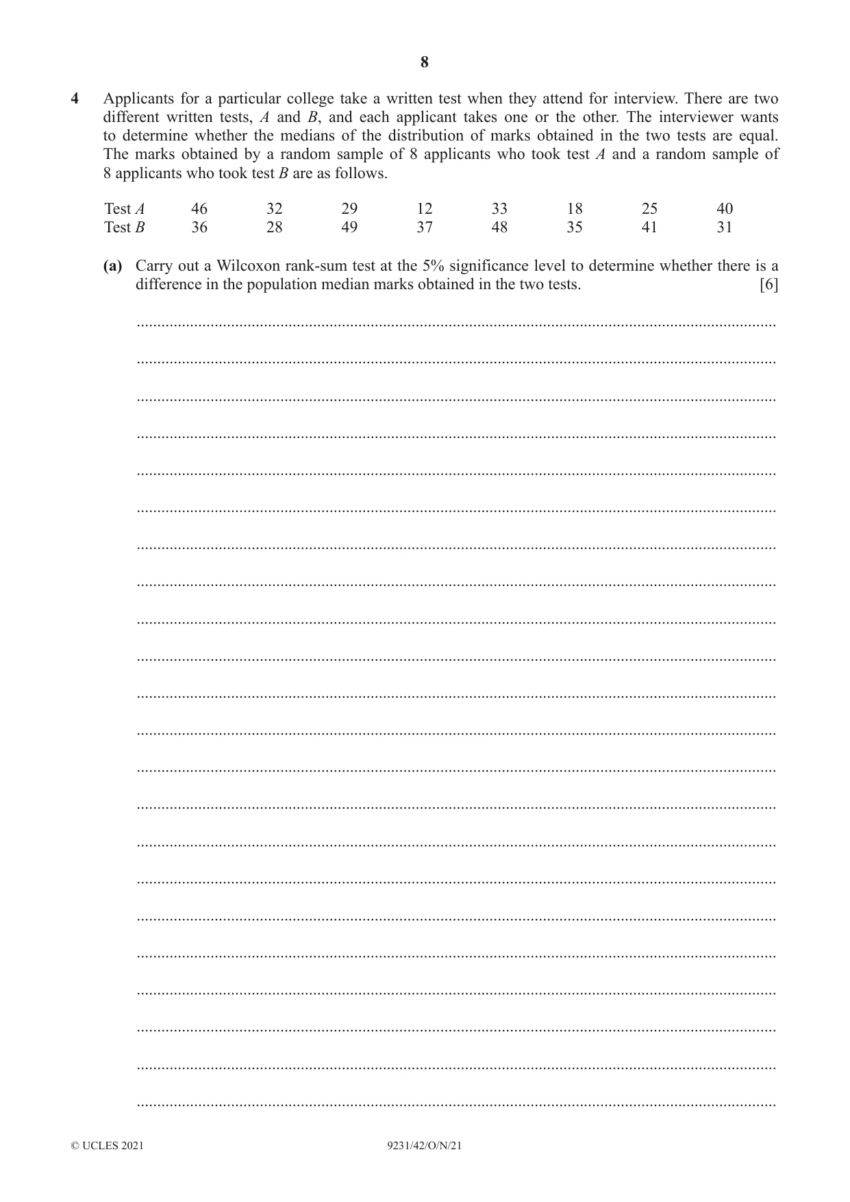 Cambridge A Level Mathematics - Further 9231 2021 Oct/Nov Paper 4 · Variant 2 question paper, page 8 of 16