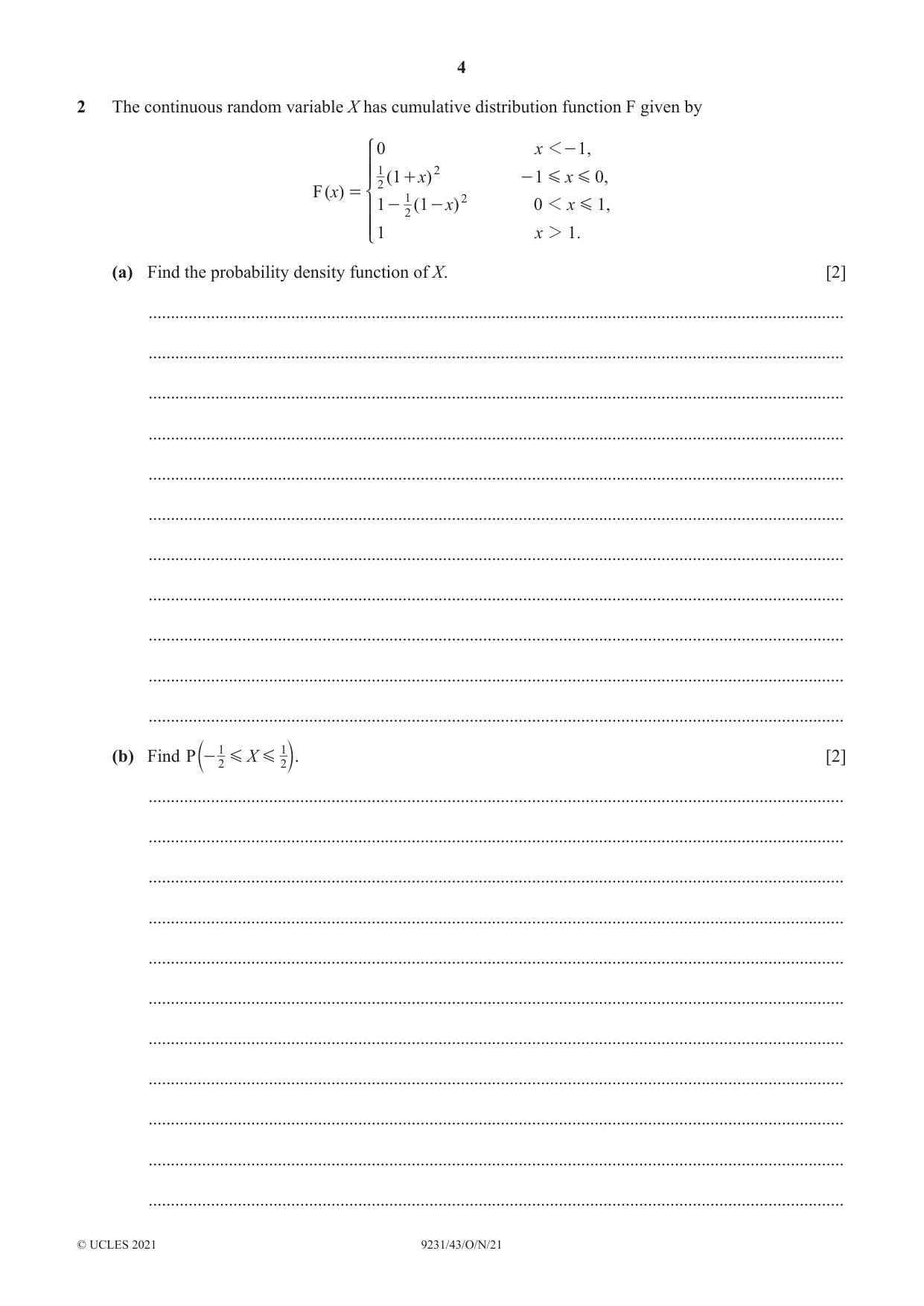 Cambridge A Level Mathematics - Further 9231 2021 Oct/Nov Paper 4 · Variant 3 question paper, page 4 of 16