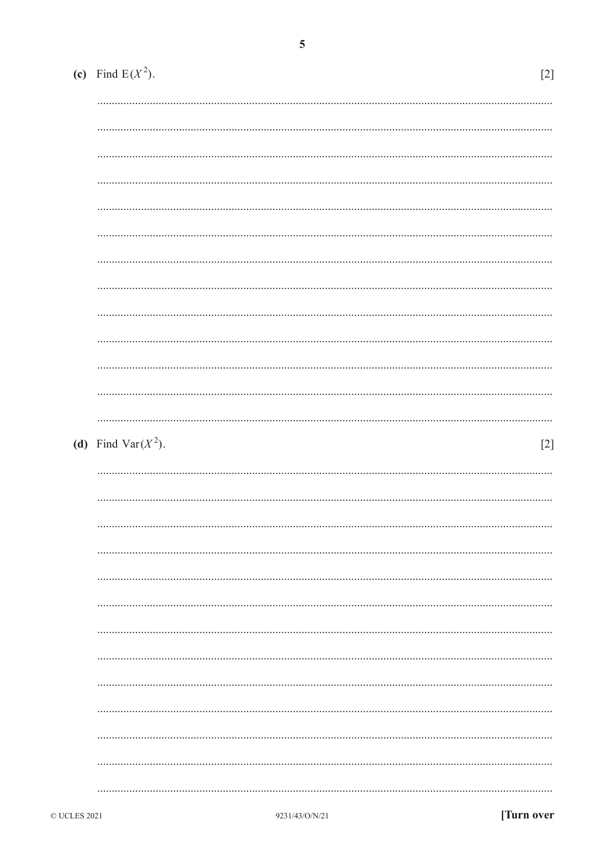 Cambridge A Level Mathematics - Further 9231 2021 Oct/Nov Paper 4 · Variant 3 question paper, page 5 of 16