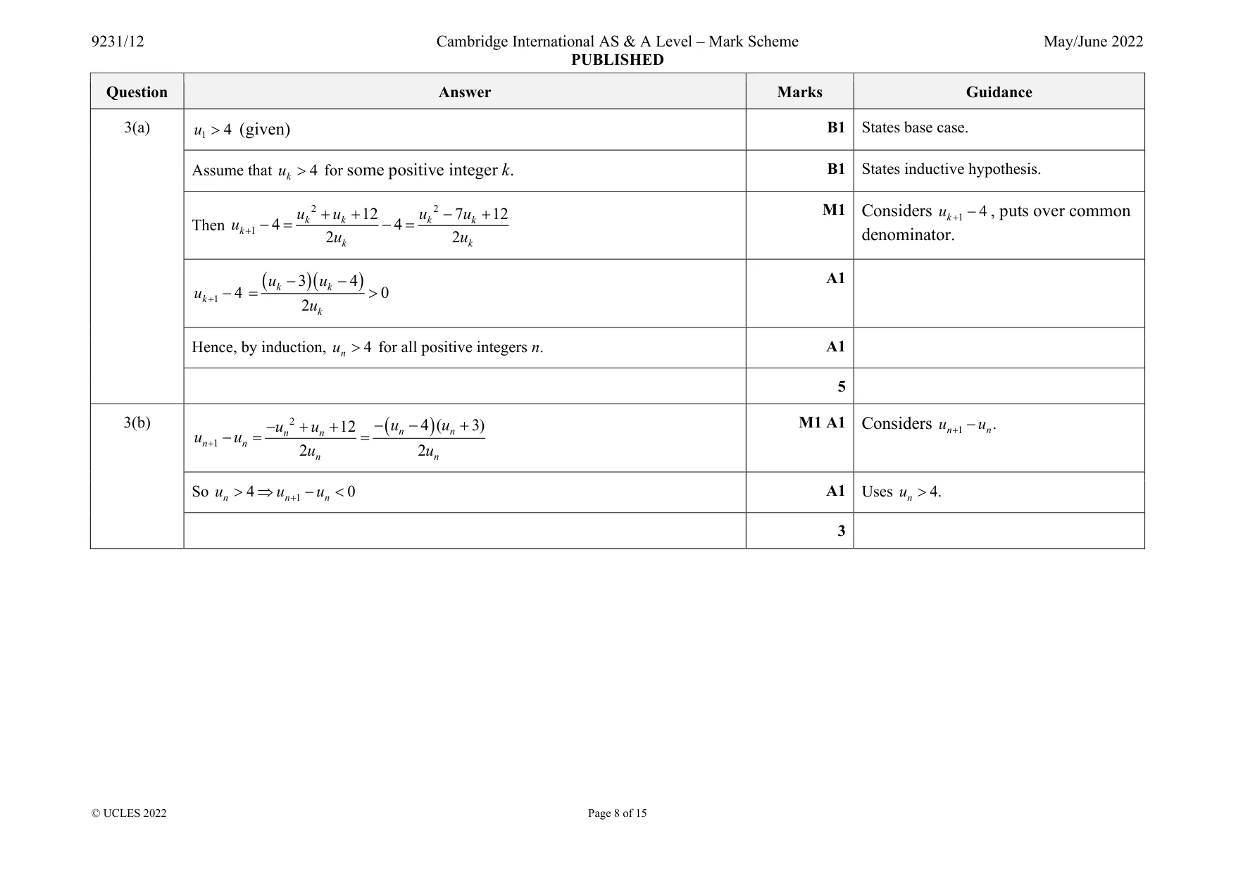 Mark scheme, page 8 of 15
