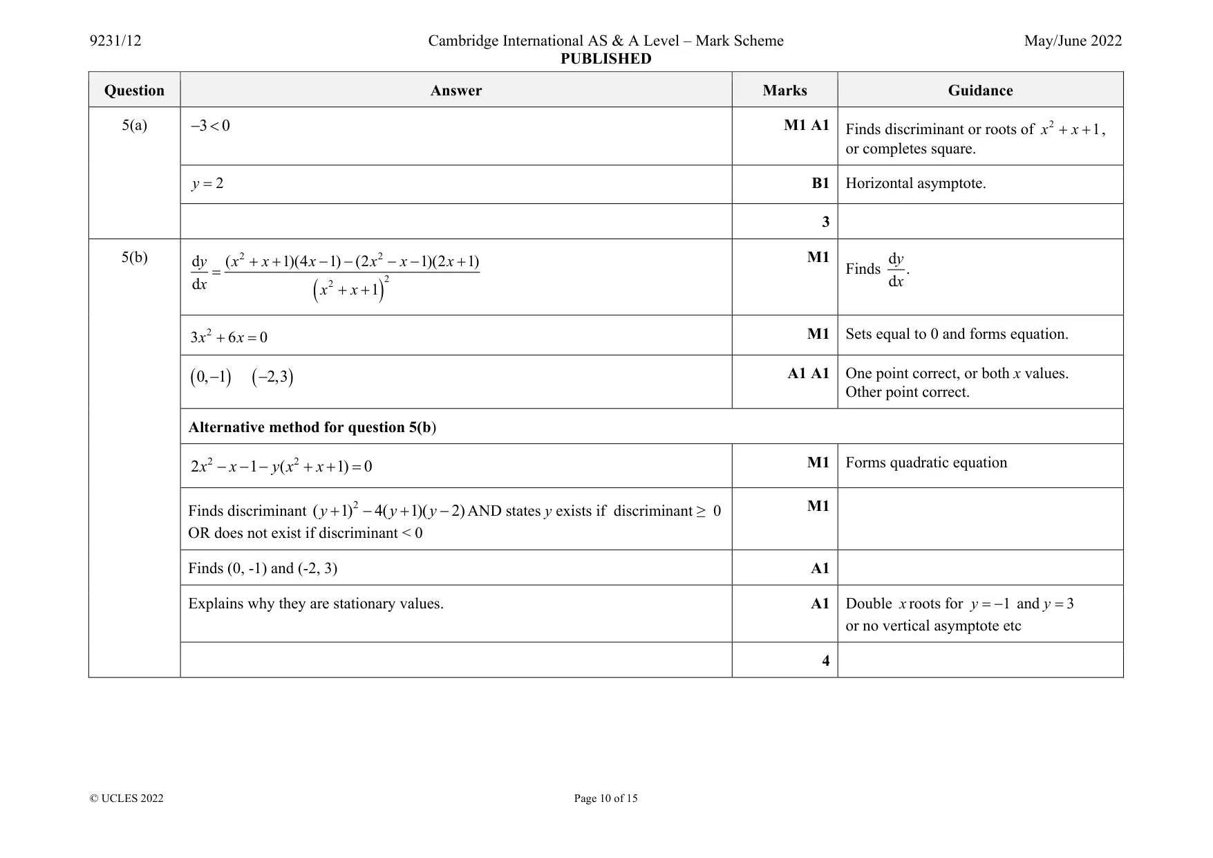 Mark scheme, page 10 of 15