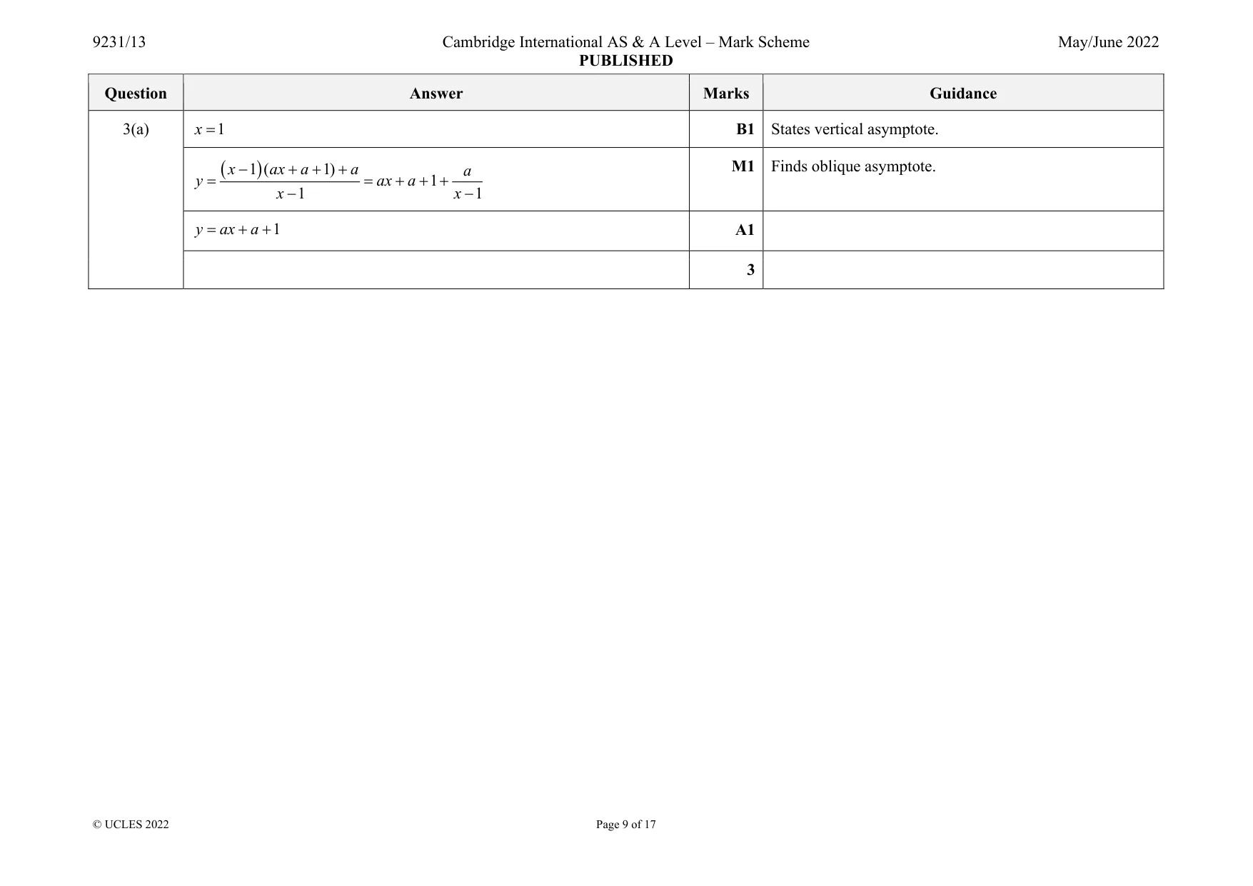 Mark scheme, page 9 of 17
