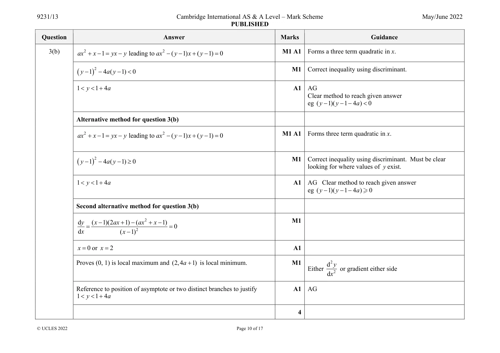 Mark scheme, page 10 of 17
