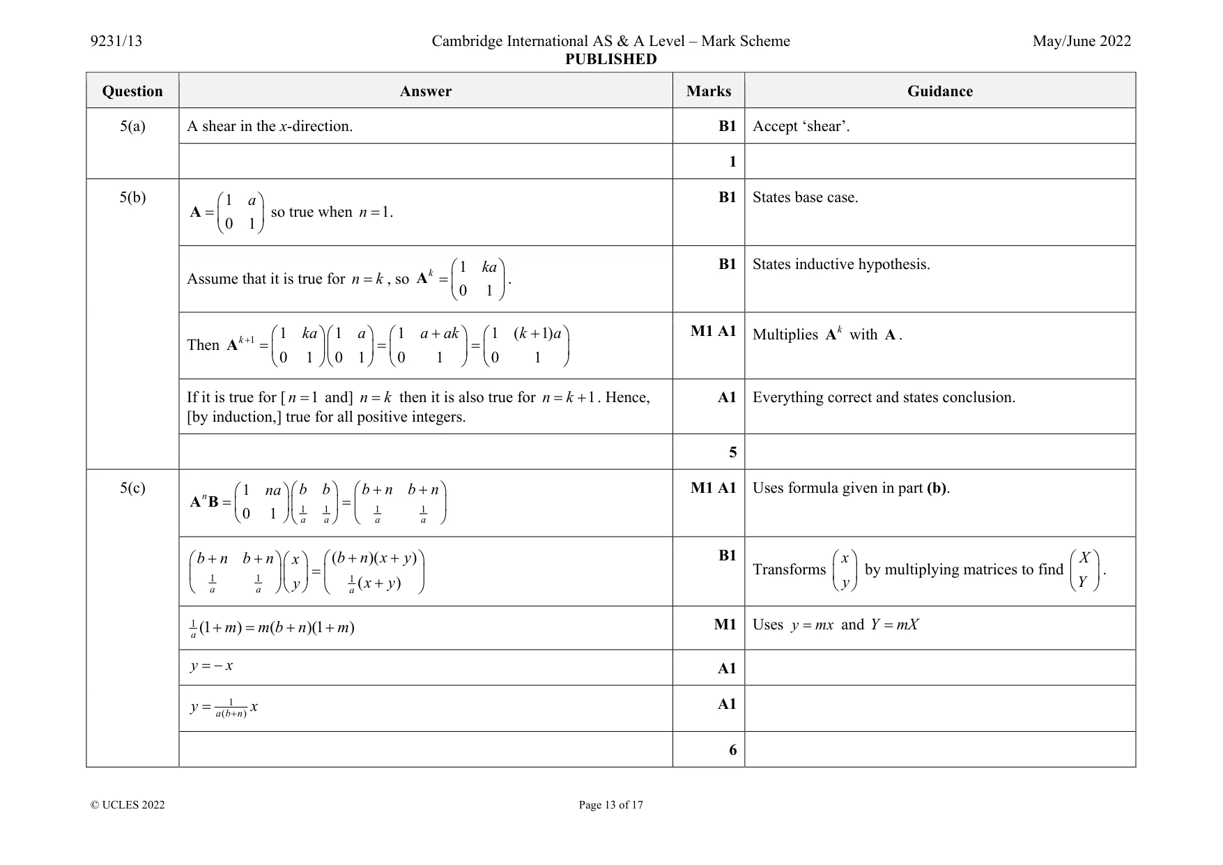 Mark scheme, page 13 of 17