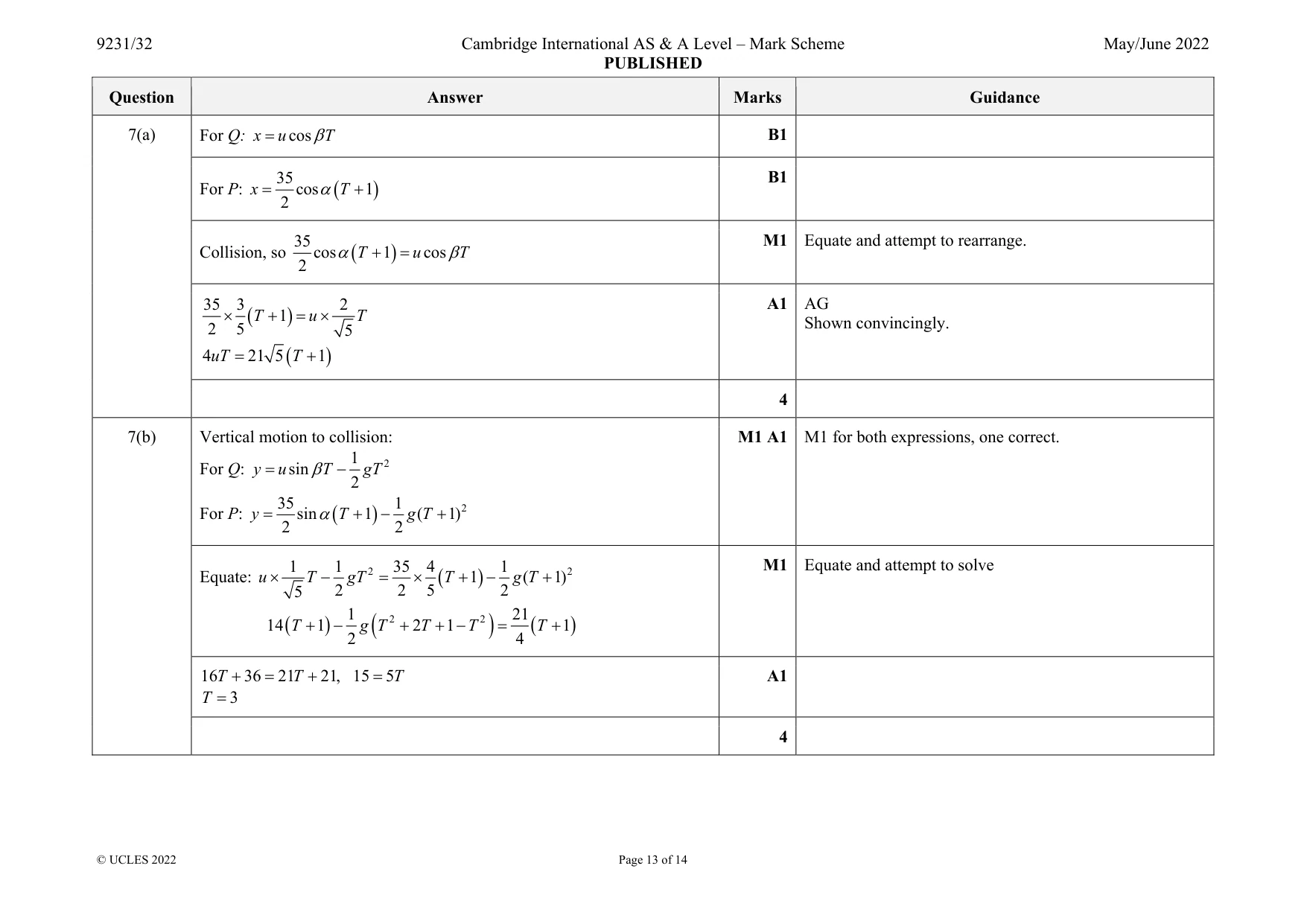 Mark scheme, page 13 of 14