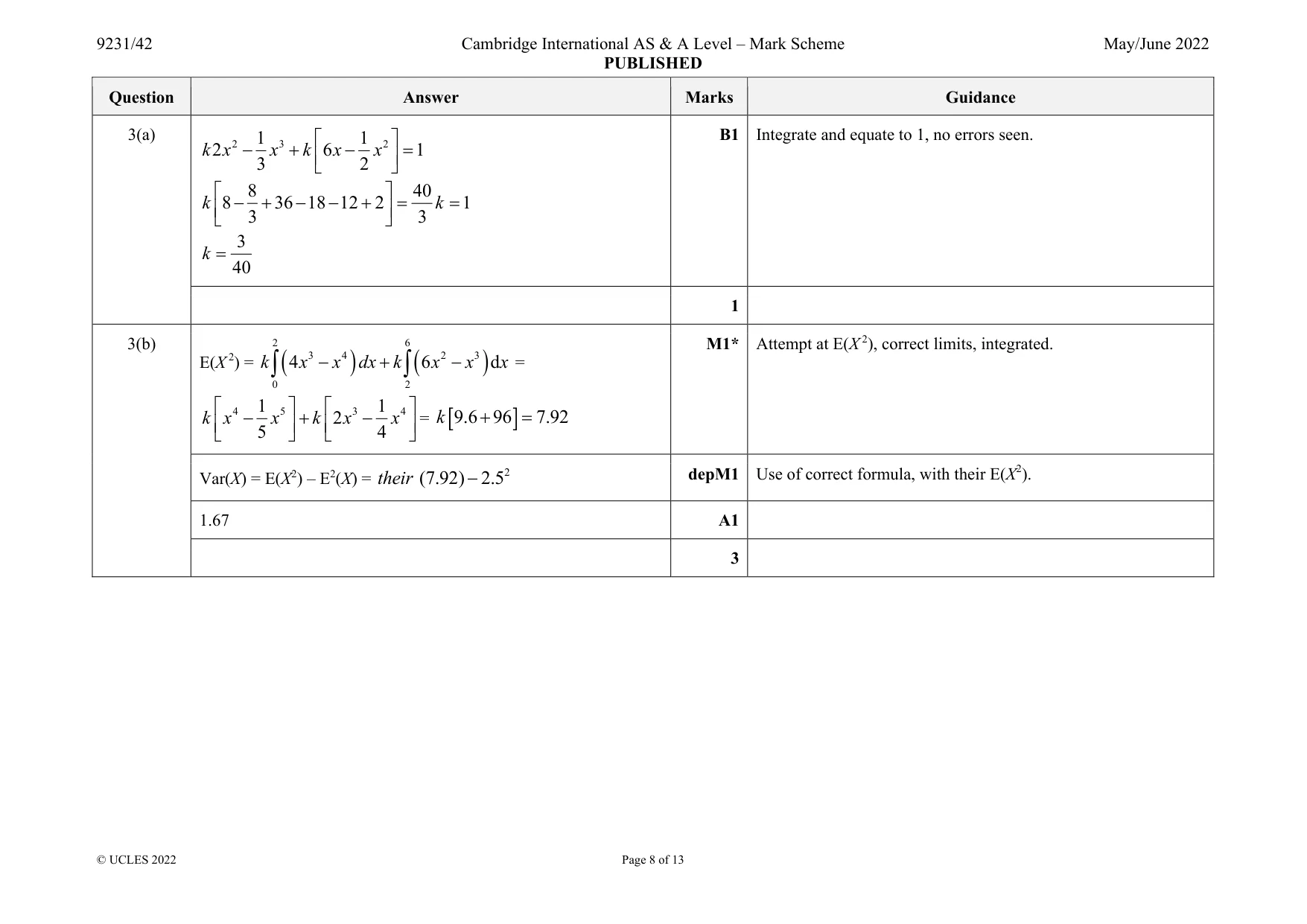 Mark scheme, page 8 of 13