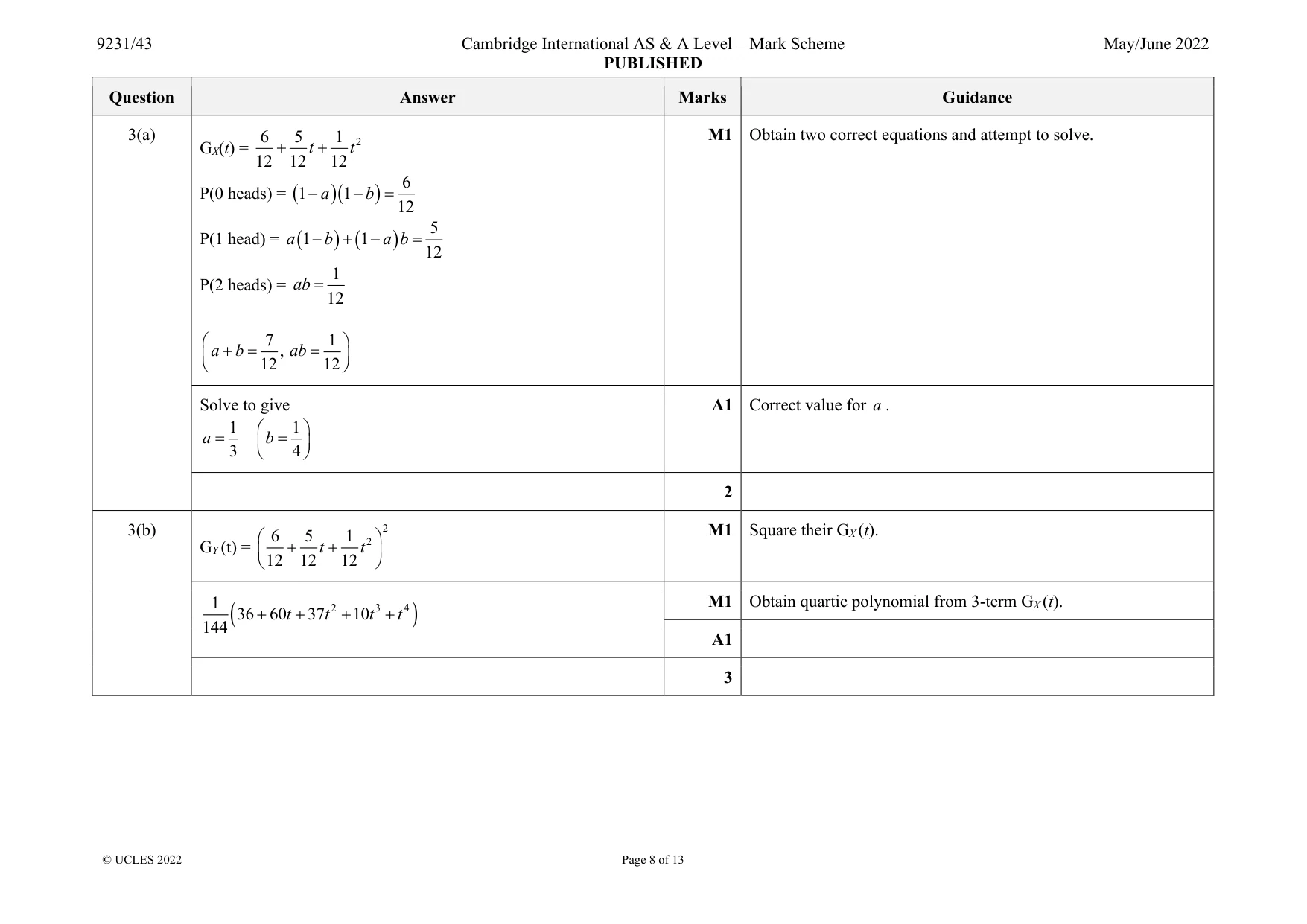 Mark scheme, page 8 of 13