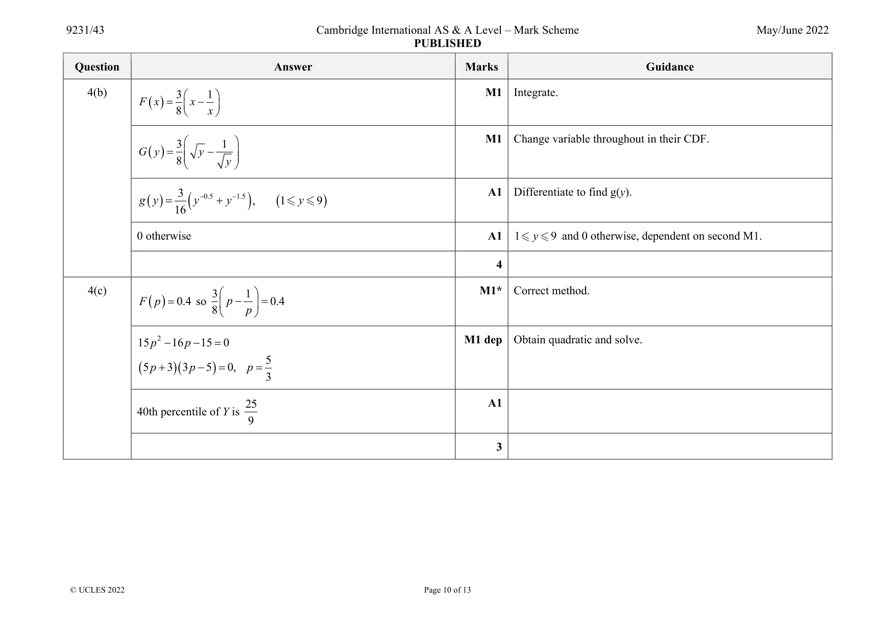 Mark scheme, page 10 of 13