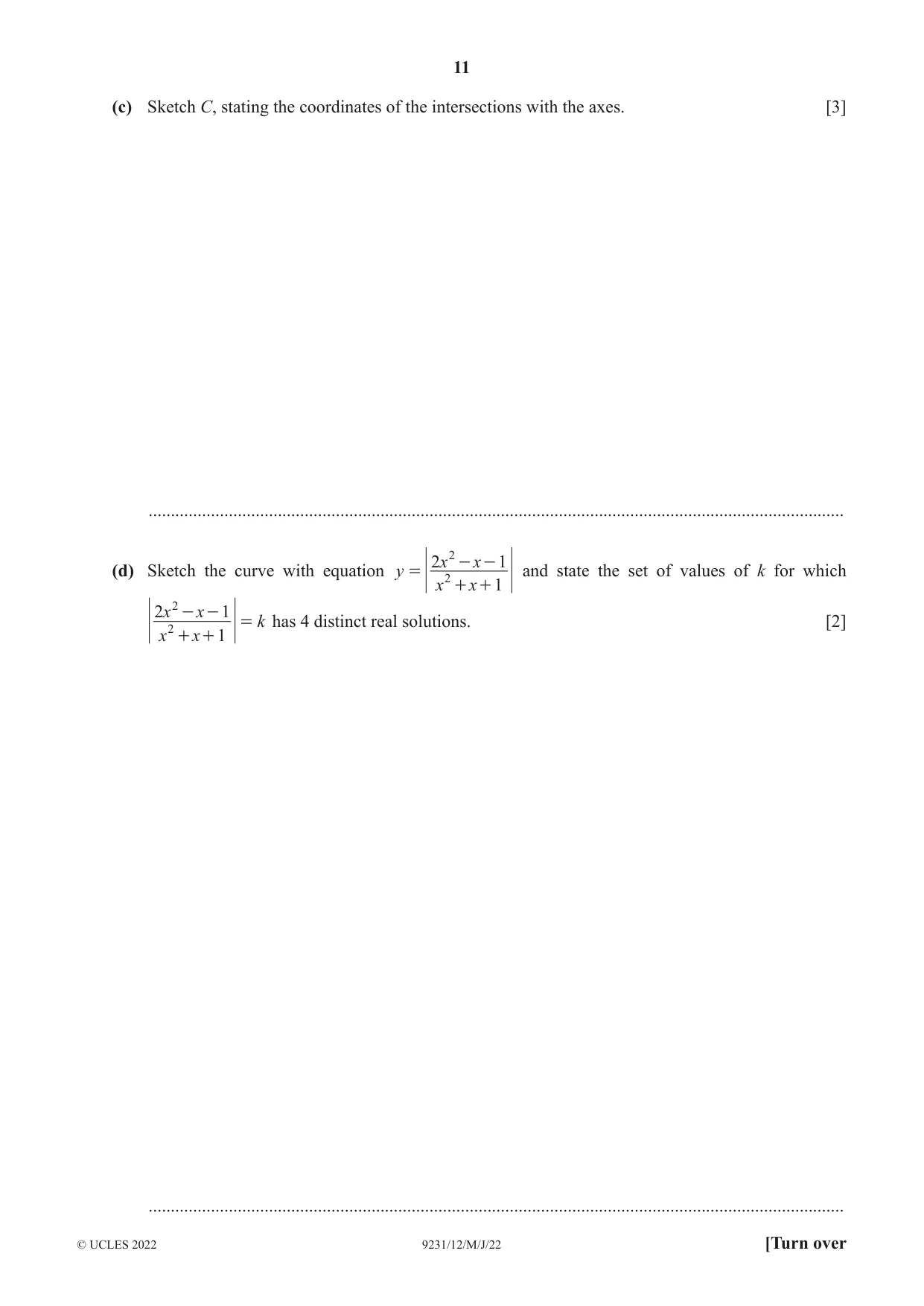 Cambridge A Level Mathematics - Further 9231 2022 May/June Paper 1 · Variant 2 question paper, page 11 of 20