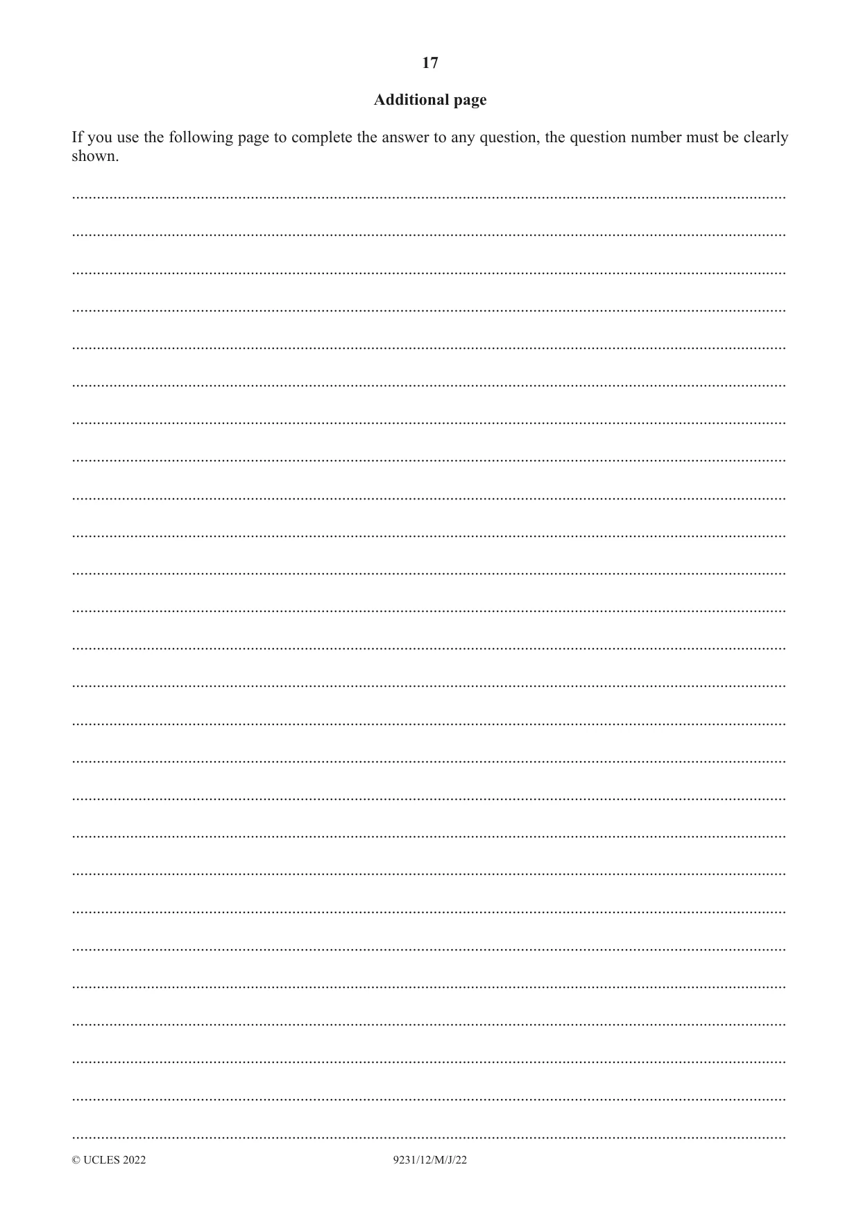 Cambridge A Level Mathematics - Further 9231 2022 May/June Paper 1 · Variant 2 question paper, page 17 of 20