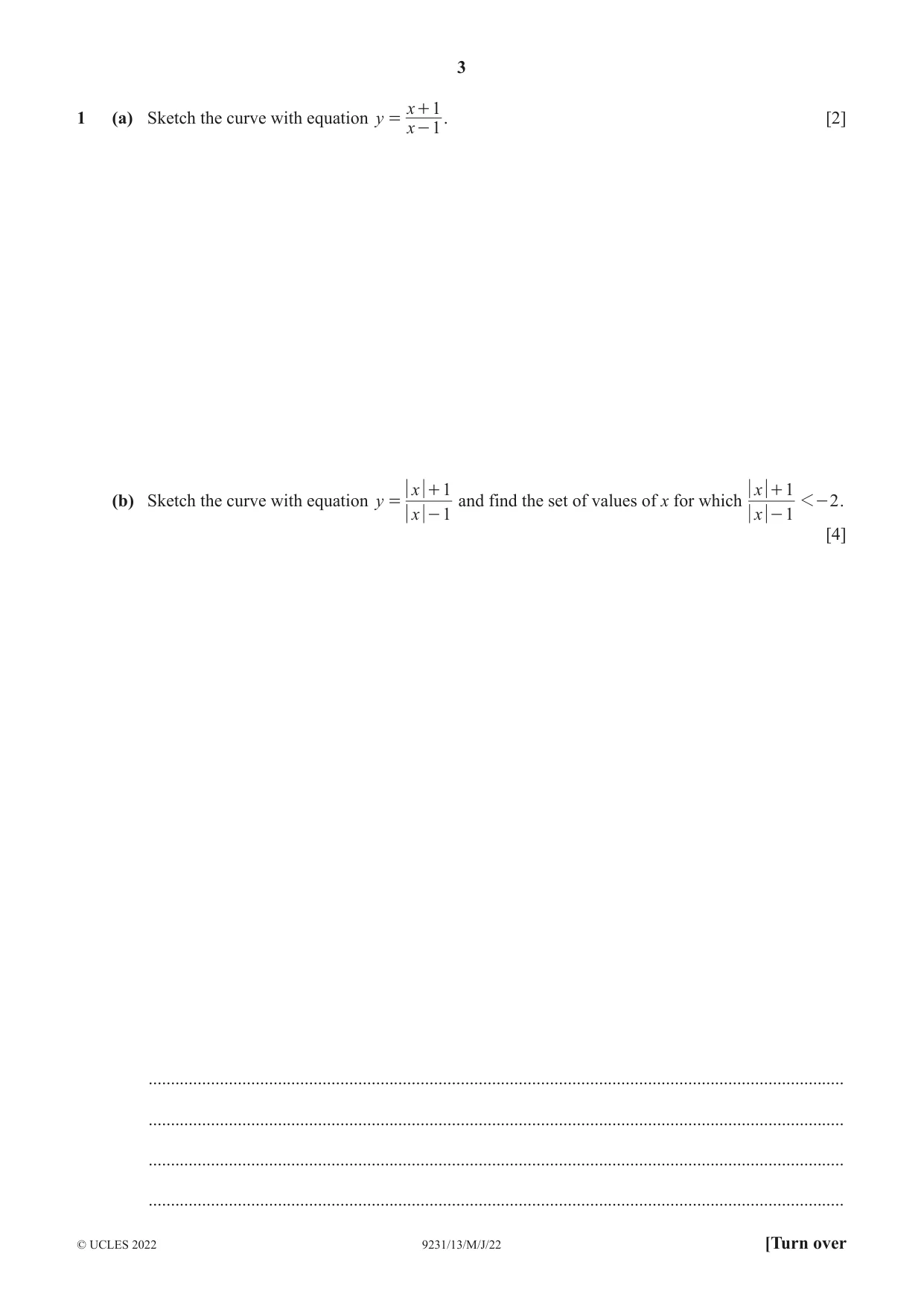 Cambridge A Level Mathematics - Further 9231 2022 May/June Paper 1 · Variant 3 question paper, page 3 of 20