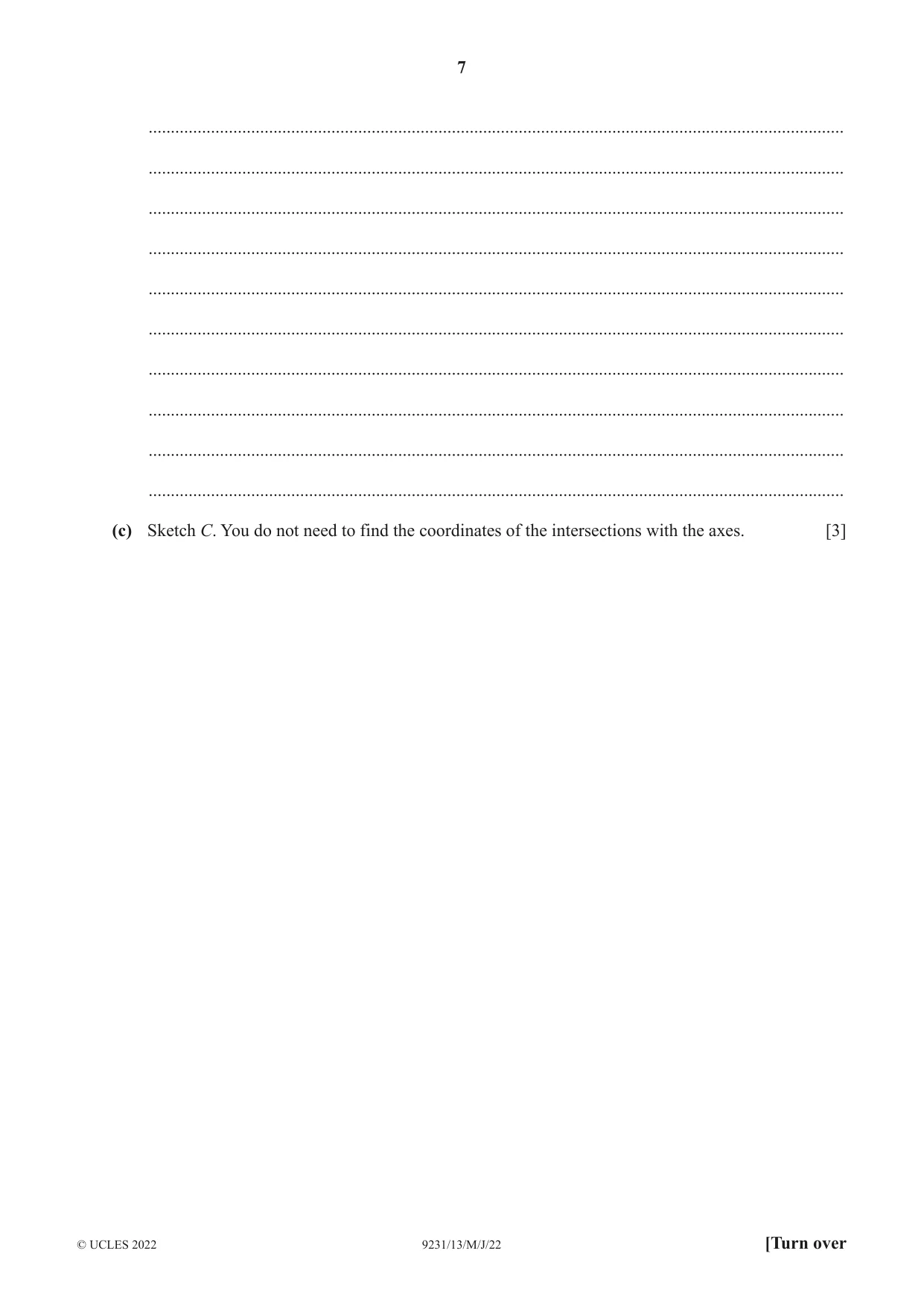 Cambridge A Level Mathematics - Further 9231 2022 May/June Paper 1 · Variant 3 question paper, page 7 of 20