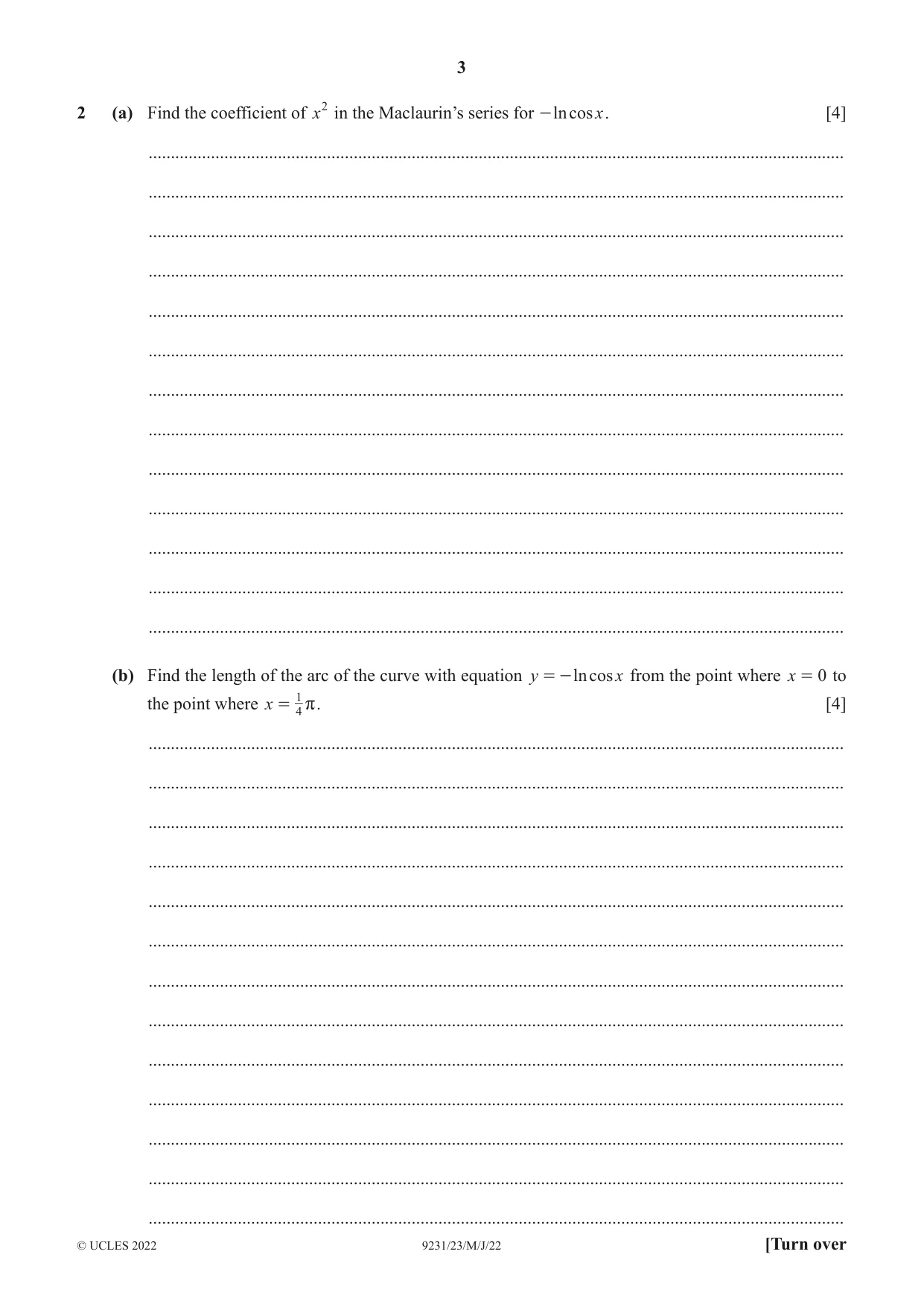 Cambridge A Level Mathematics - Further 9231 2022 May/June Paper 2 · Variant 3 question paper, page 3 of 20