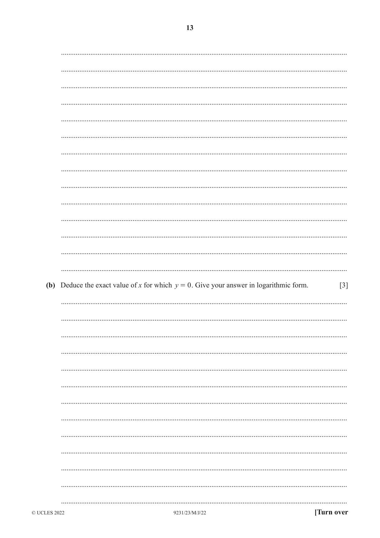 Cambridge A Level Mathematics - Further 9231 2022 May/June Paper 2 · Variant 3 question paper, page 13 of 20