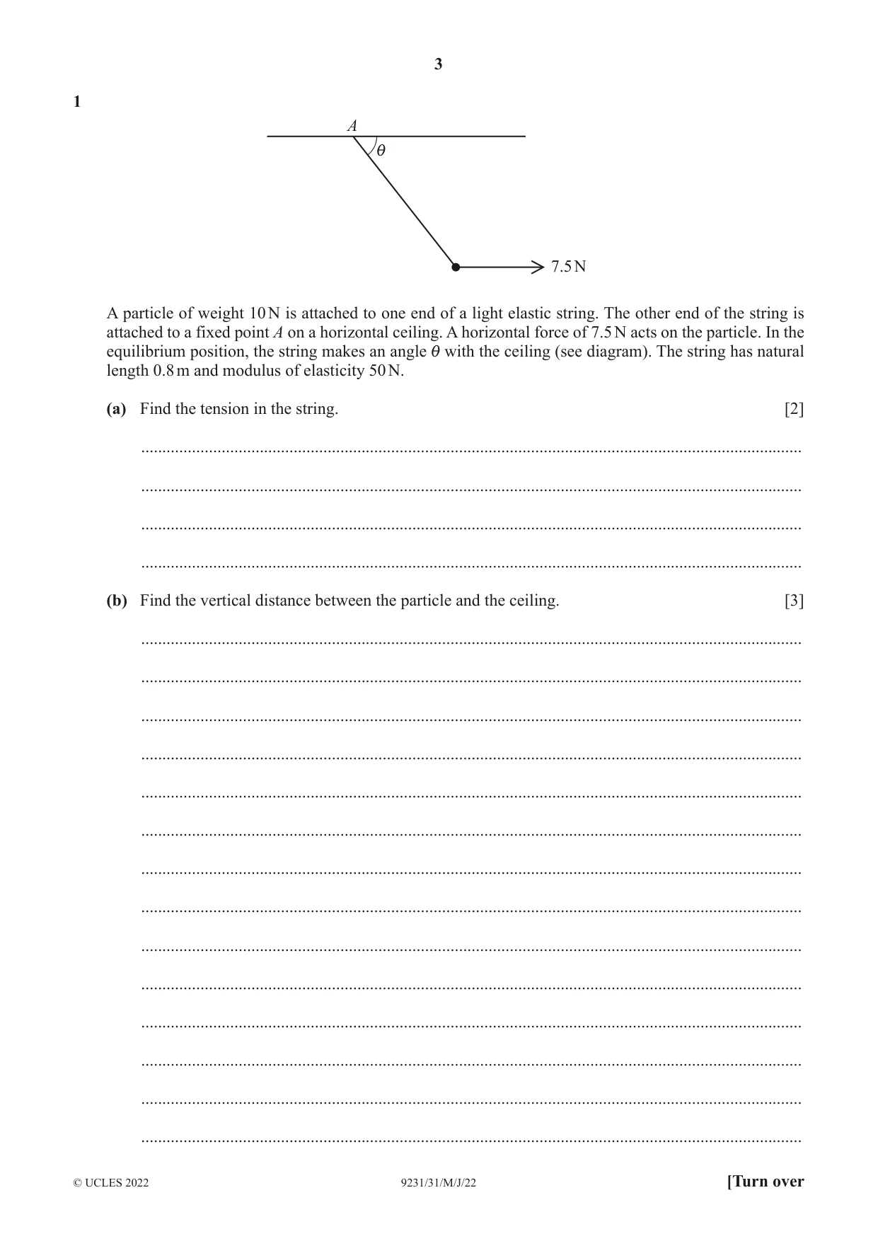 Cambridge A Level Mathematics - Further 9231 2022 May/June Paper 3 · Variant 1 question paper, page 3 of 16