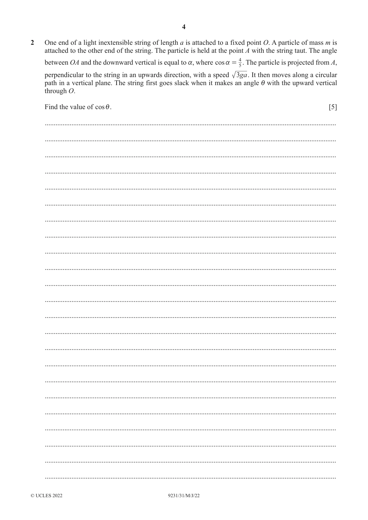 Cambridge A Level Mathematics - Further 9231 2022 May/June Paper 3 · Variant 1 question paper, page 4 of 16
