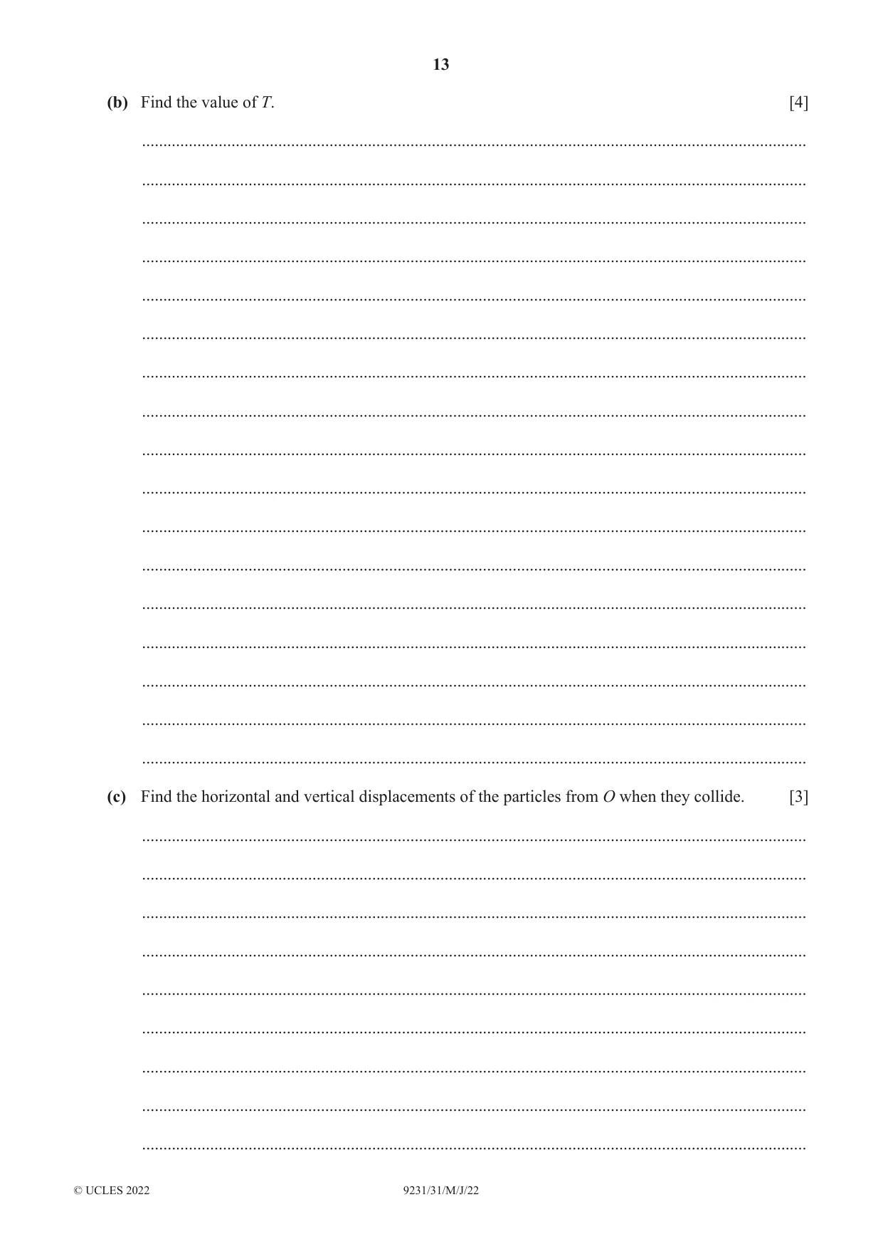 Cambridge A Level Mathematics - Further 9231 2022 May/June Paper 3 · Variant 1 question paper, page 13 of 16