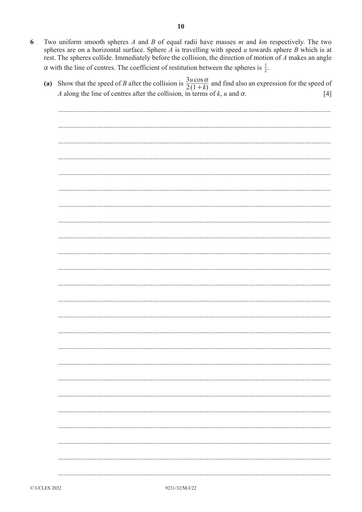 Cambridge A Level Mathematics - Further 9231 2022 May/June Paper 3 · Variant 2 question paper, page 10 of 16