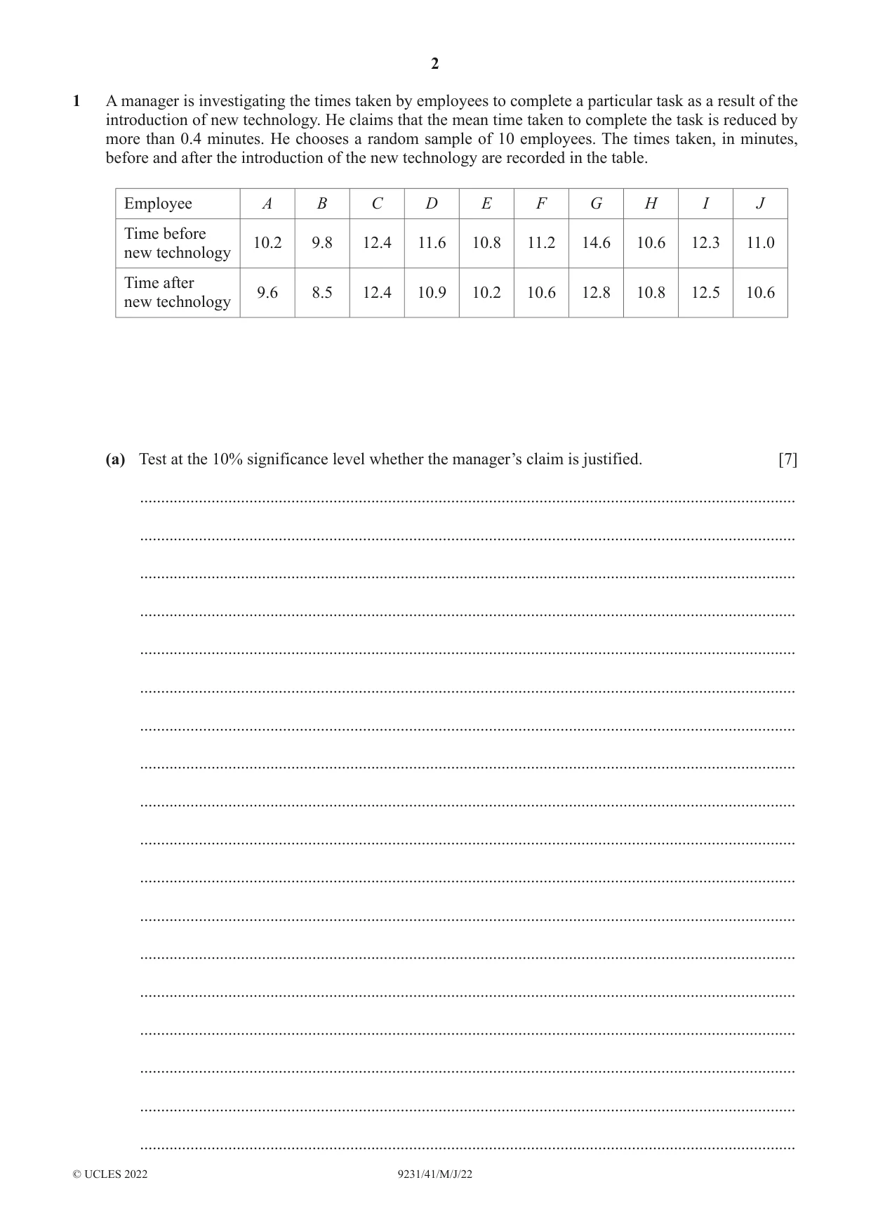 Cambridge A Level Mathematics - Further 9231 2022 May/June Paper 4 · Variant 1 question paper, page 2 of 16