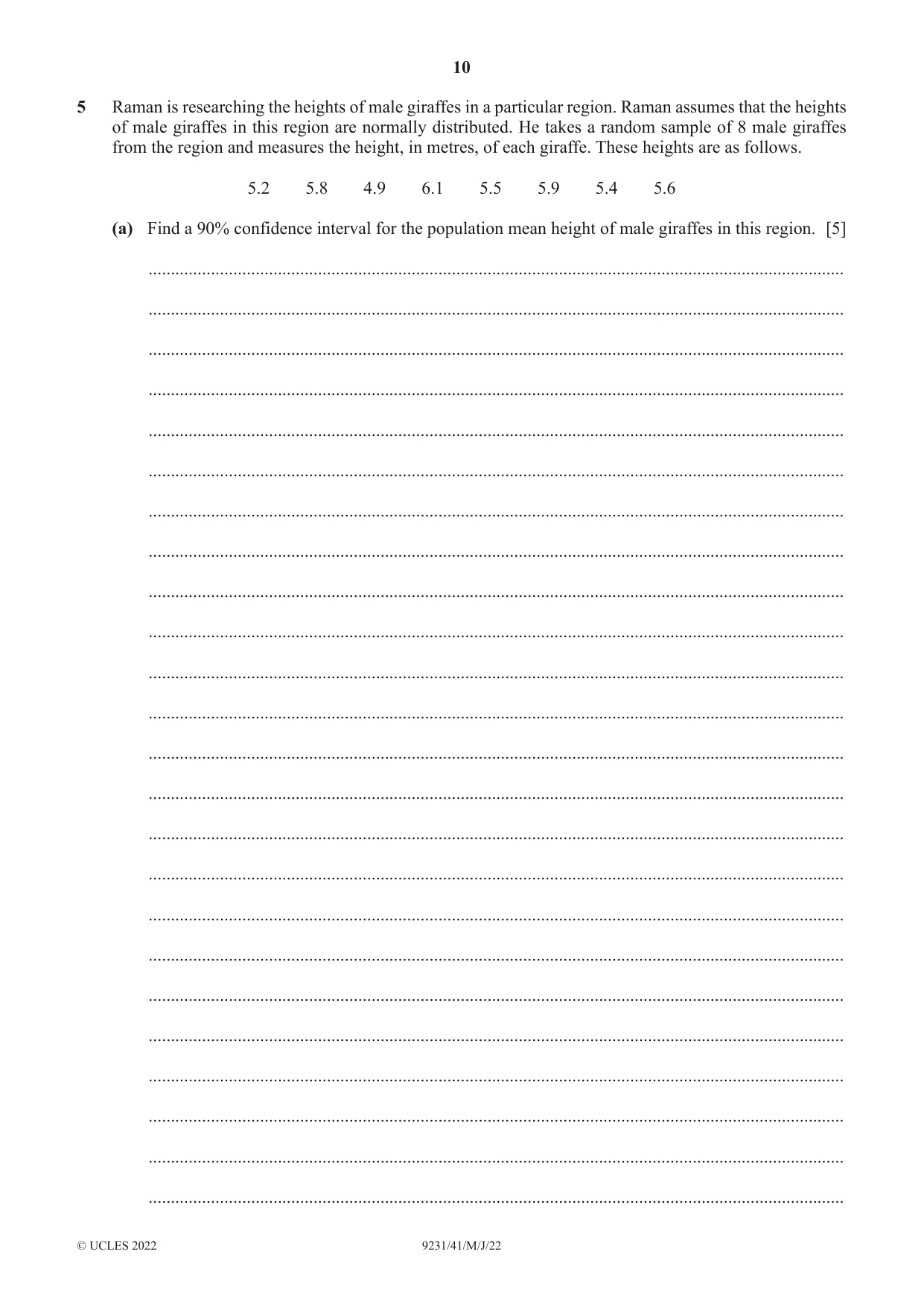 Cambridge A Level Mathematics - Further 9231 2022 May/June Paper 4 · Variant 1 question paper, page 10 of 16