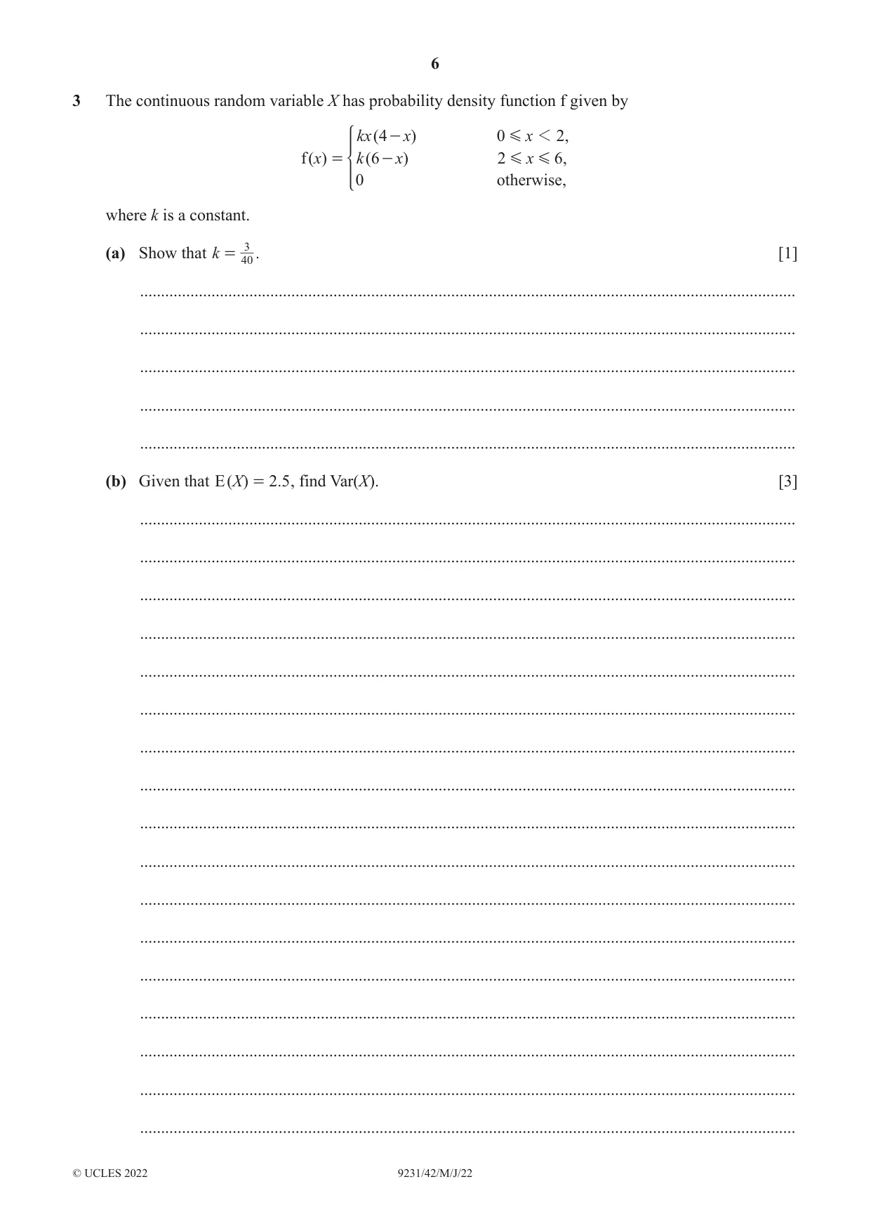 Cambridge A Level Mathematics - Further 9231 2022 May/June Paper 4 · Variant 2 question paper, page 6 of 16