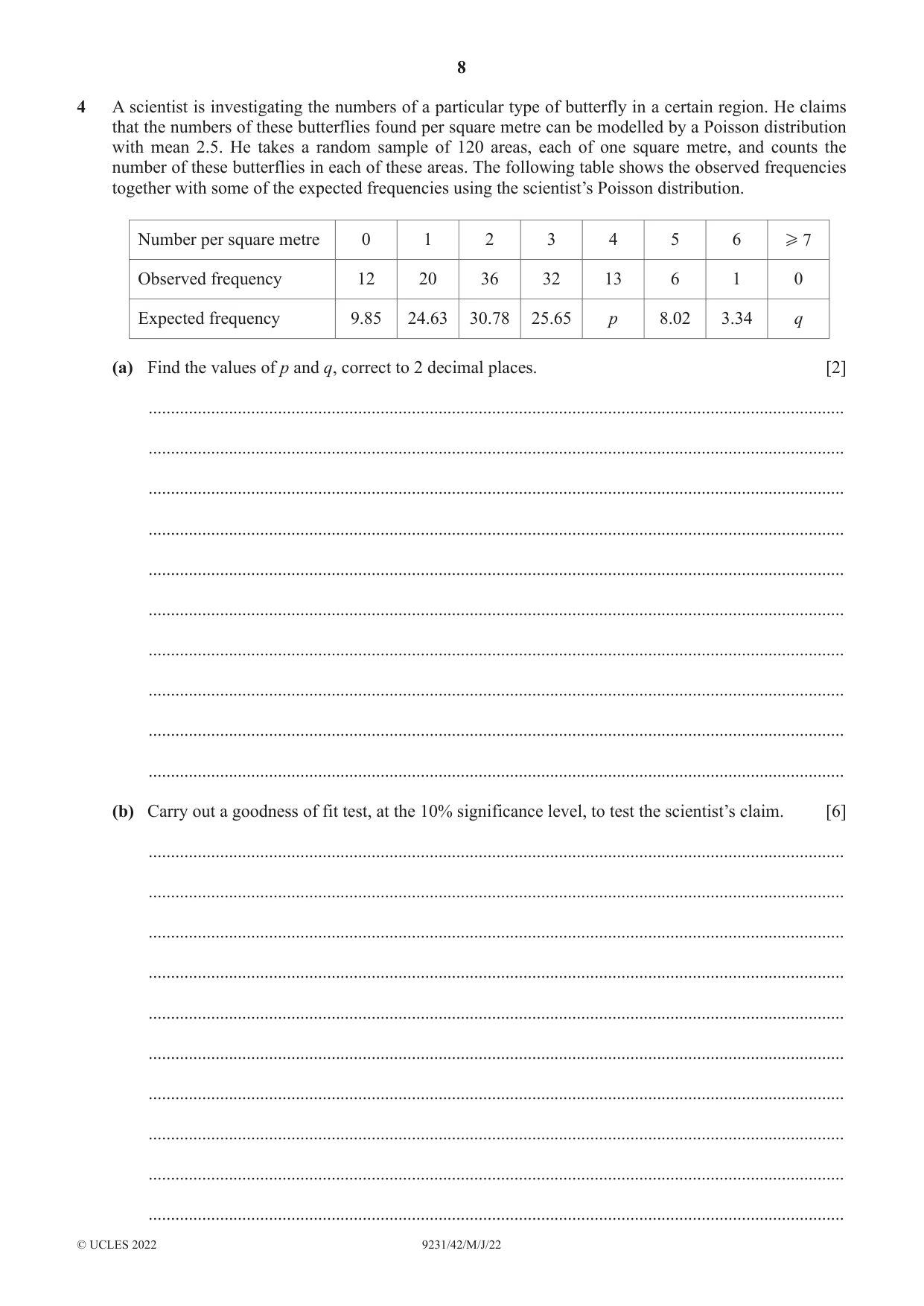 Cambridge A Level Mathematics - Further 9231 2022 May/June Paper 4 · Variant 2 question paper, page 8 of 16