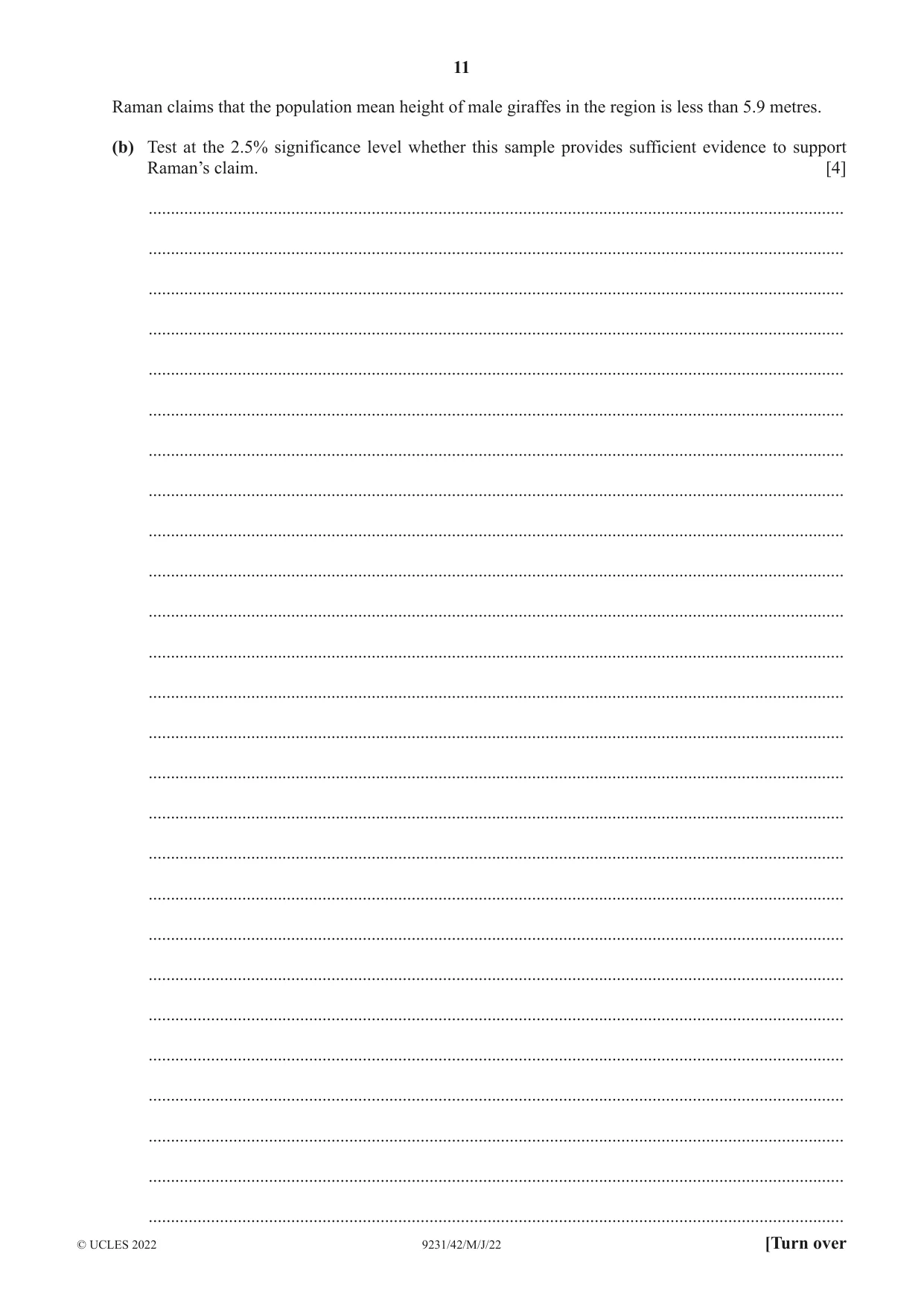 Cambridge A Level Mathematics - Further 9231 2022 May/June Paper 4 · Variant 2 question paper, page 11 of 16