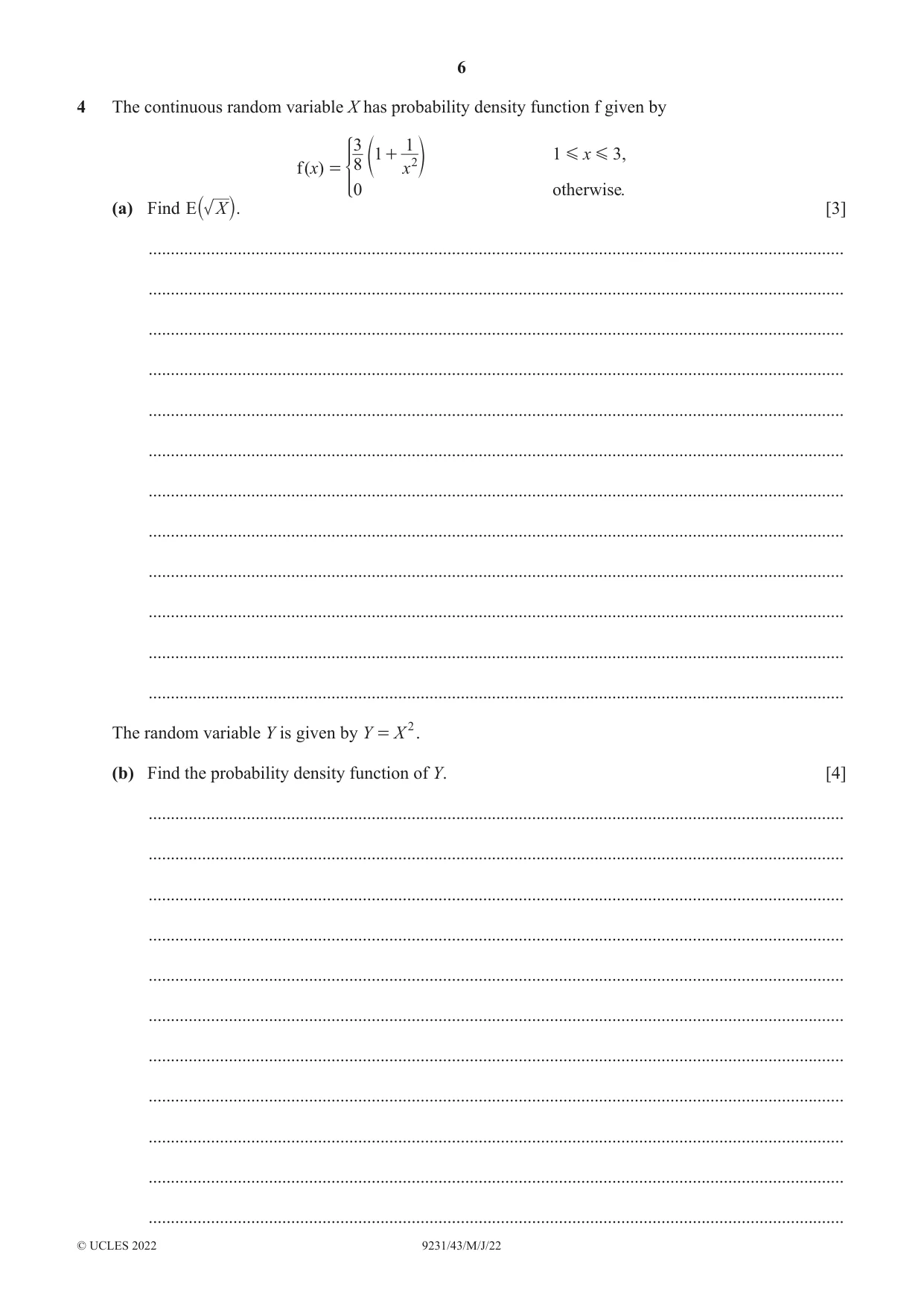 Cambridge A Level Mathematics - Further 9231 2022 May/June Paper 4 · Variant 3 question paper, page 6 of 12