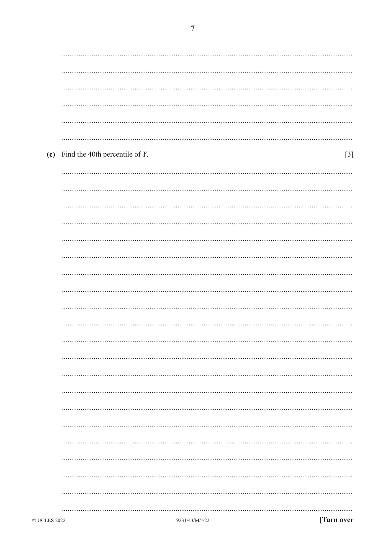 Cambridge A Level Mathematics - Further 9231 2022 May/June Paper 4 · Variant 3 question paper, page 7 of 12