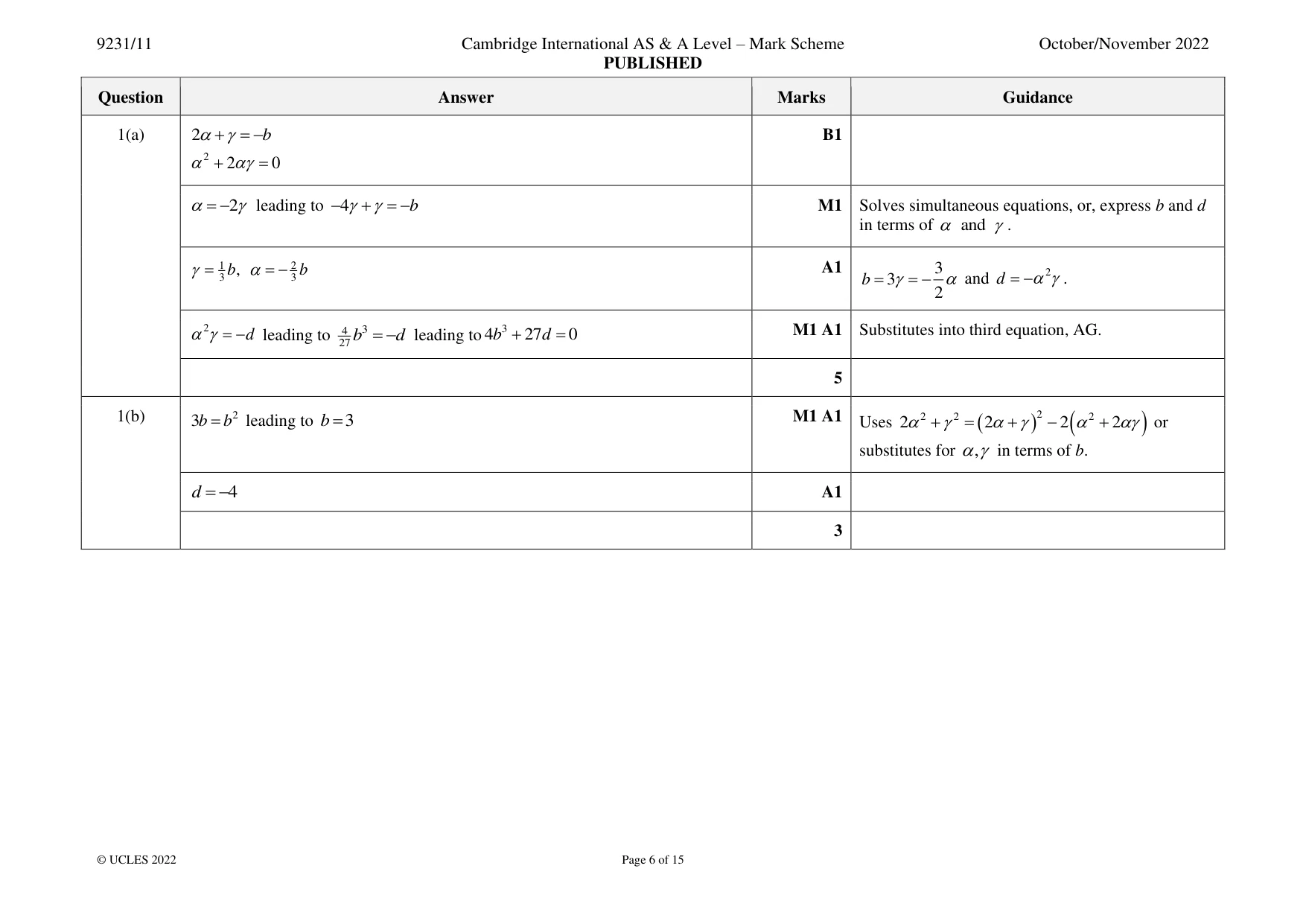 Mark scheme, page 6 of 15