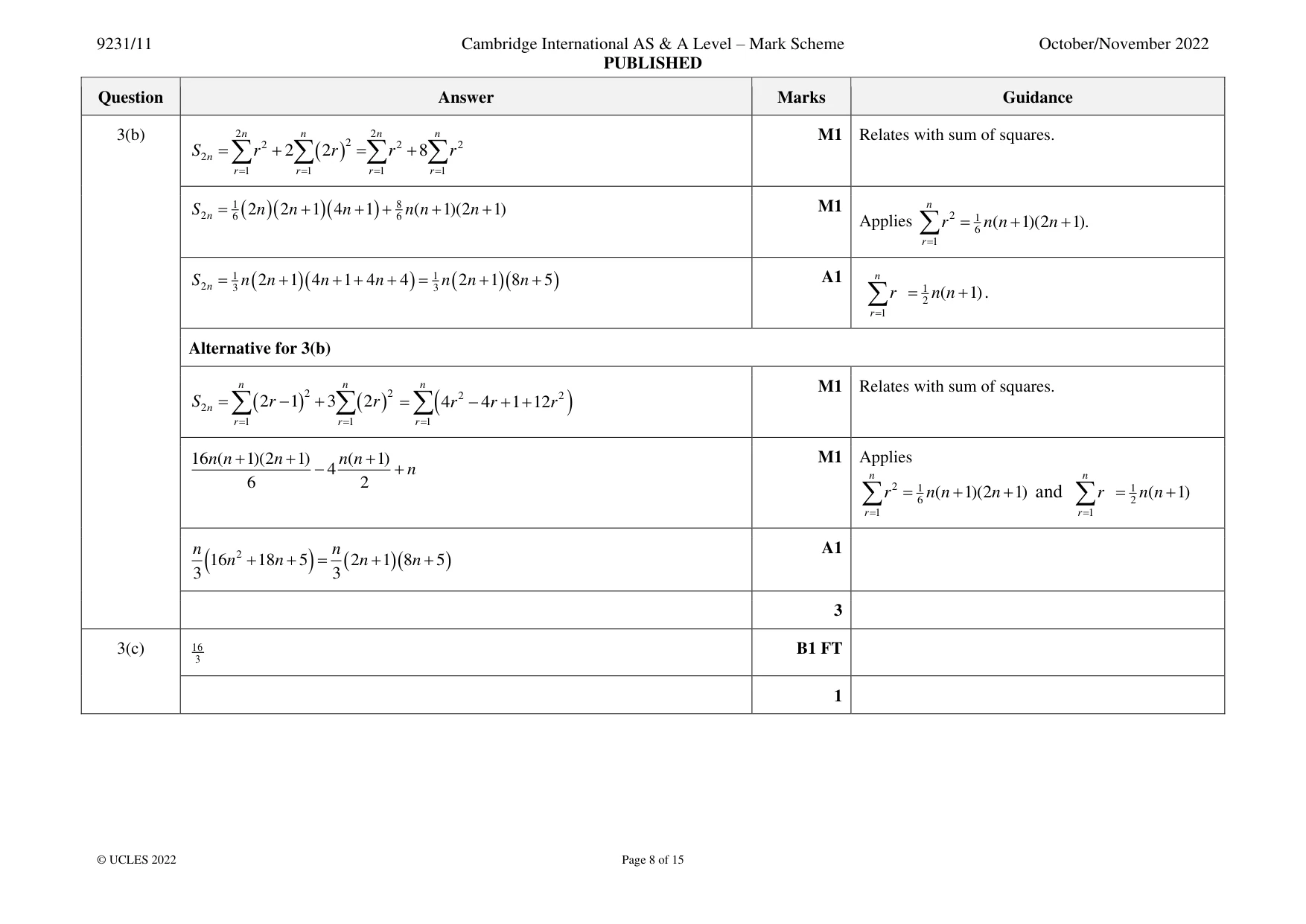 Mark scheme, page 8 of 15