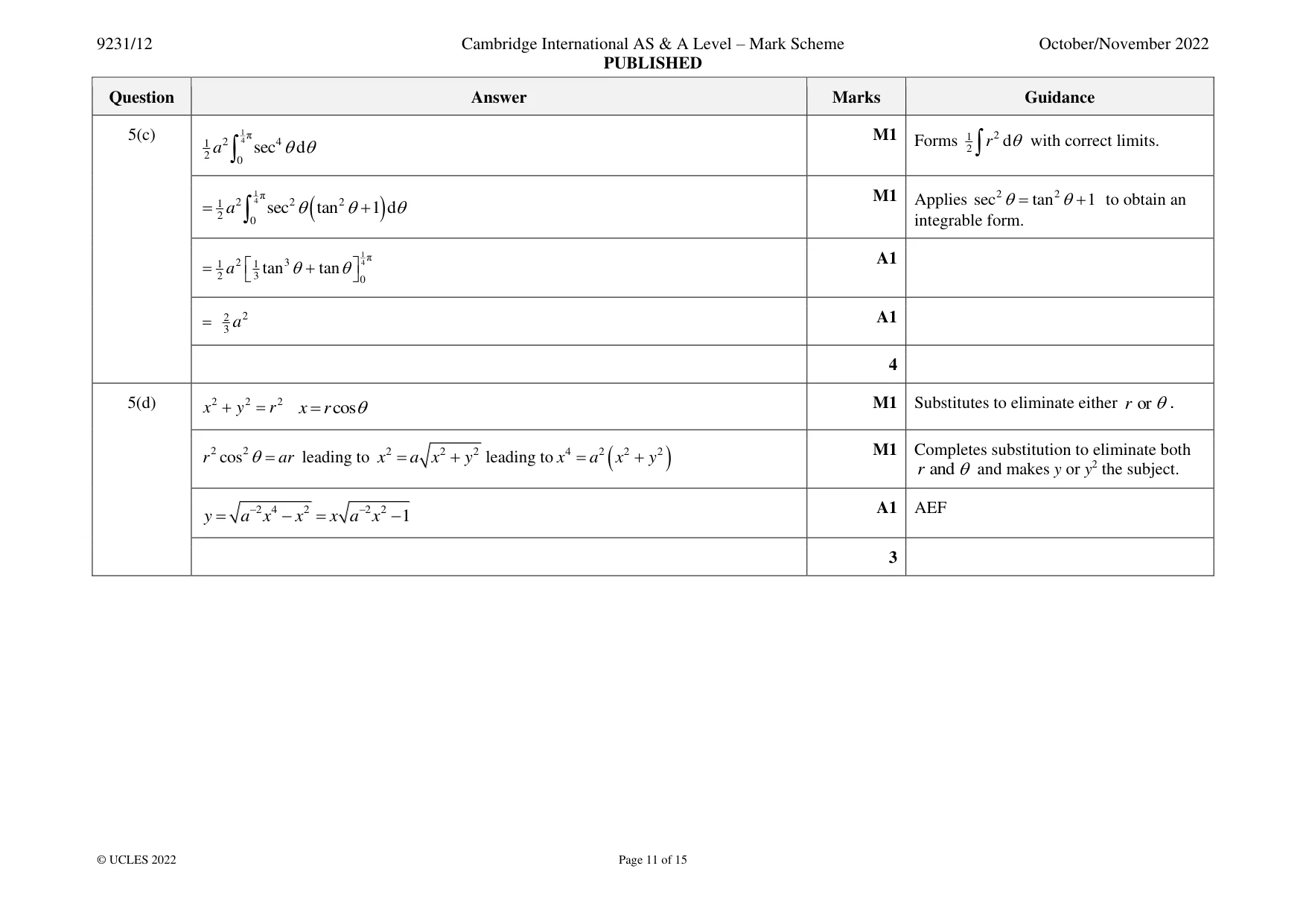 Mark scheme, page 11 of 15
