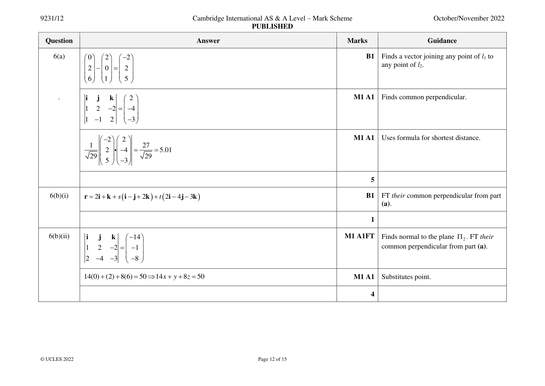 Mark scheme, page 12 of 15