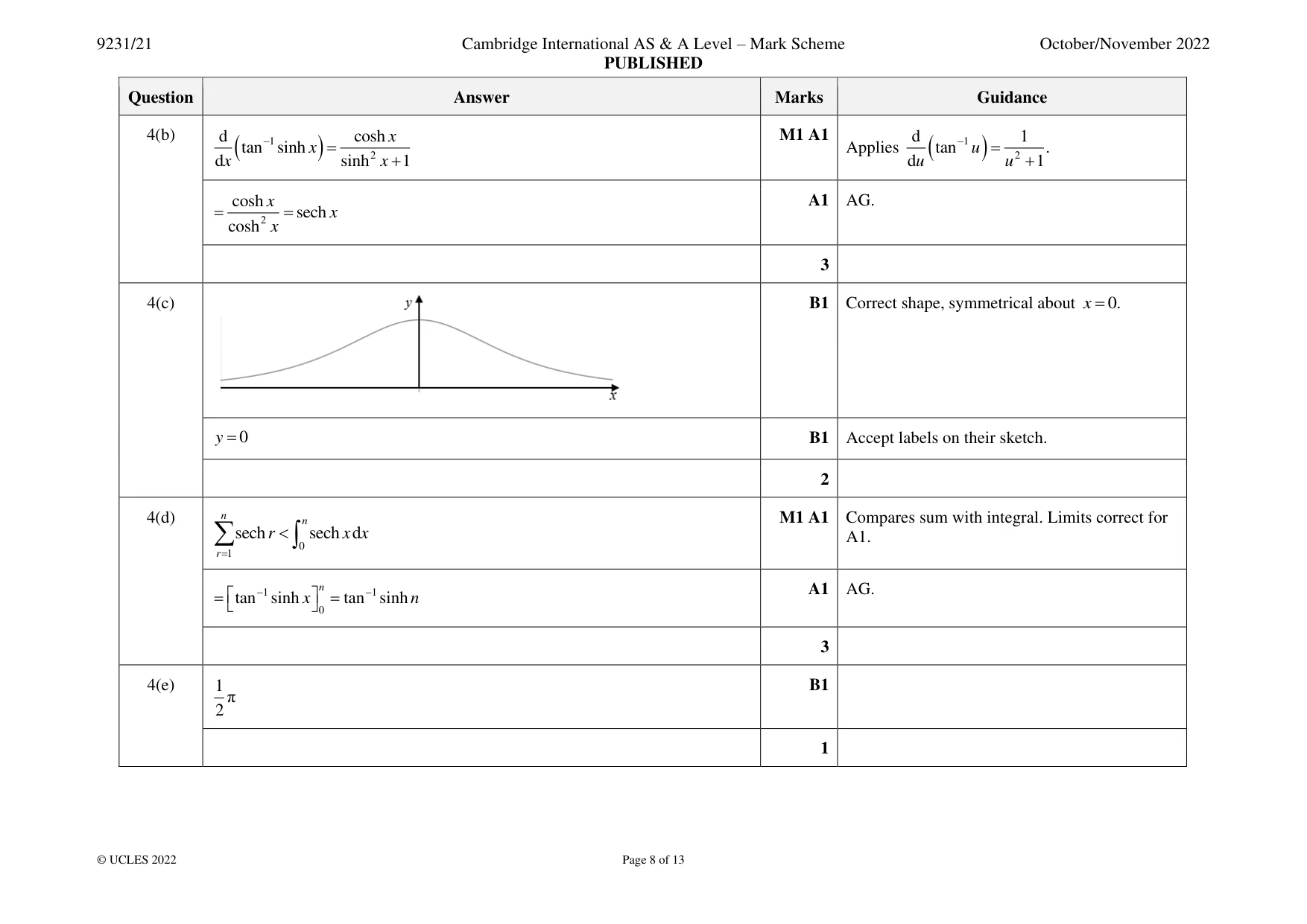 Mark scheme, page 8 of 13