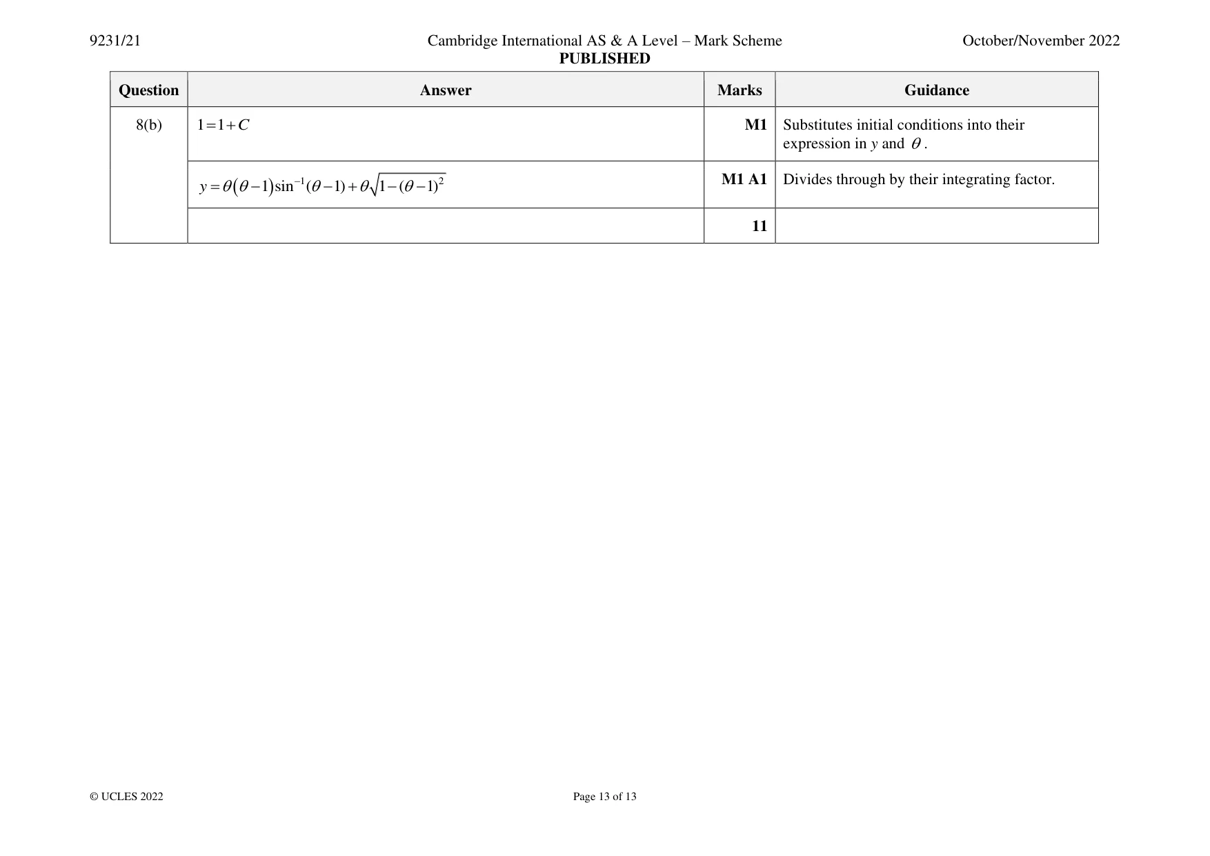 Mark scheme, page 13 of 13