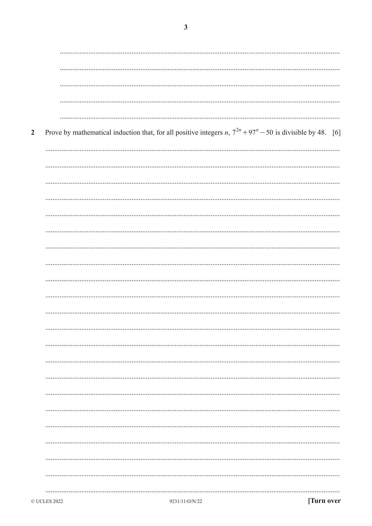 Cambridge A Level Mathematics - Further 9231 2022 Oct/Nov Paper 1 · Variant 1 question paper, page 3 of 16