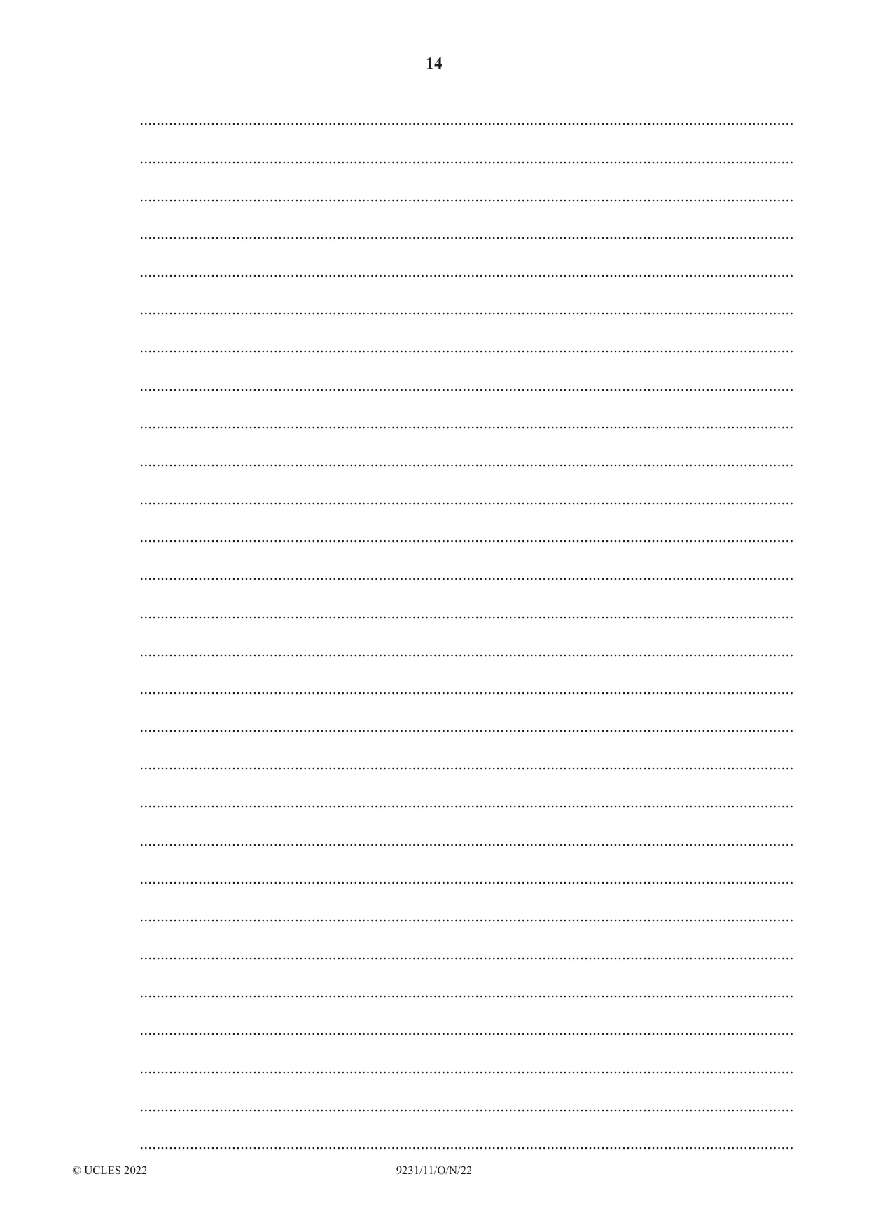 Cambridge A Level Mathematics - Further 9231 2022 Oct/Nov Paper 1 · Variant 1 question paper, page 14 of 16