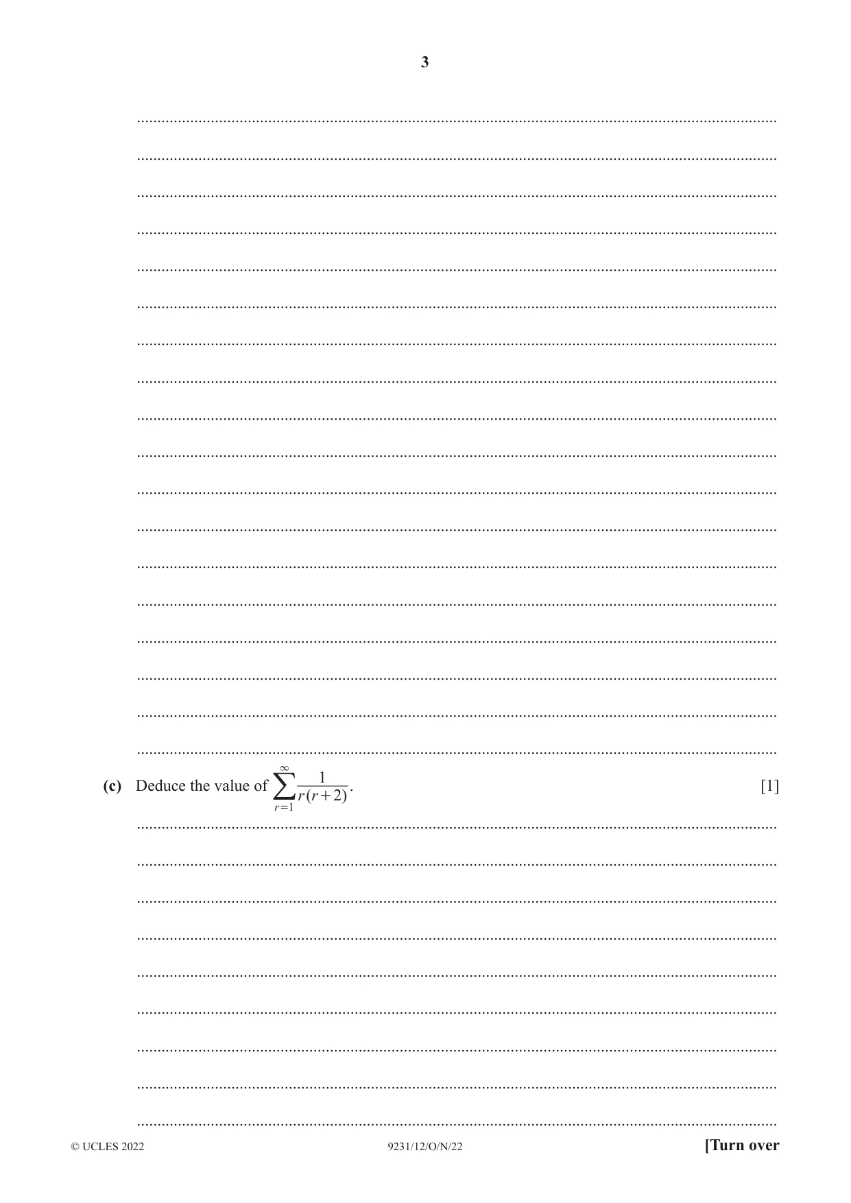 Cambridge A Level Mathematics - Further 9231 2022 Oct/Nov Paper 1 · Variant 2 question paper, page 3 of 20